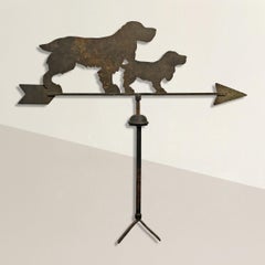 Early 20th Century American Spaniel Weathervane on Custom Wall Mount