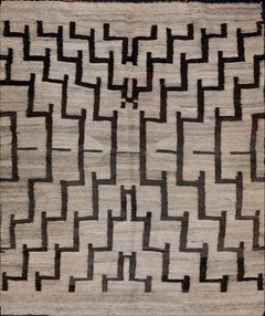 Amerikanischer Navajo-Teppich aus der Übergangszeit des frühen 20. Jahrhunderts (4'9"x6'-145x183)