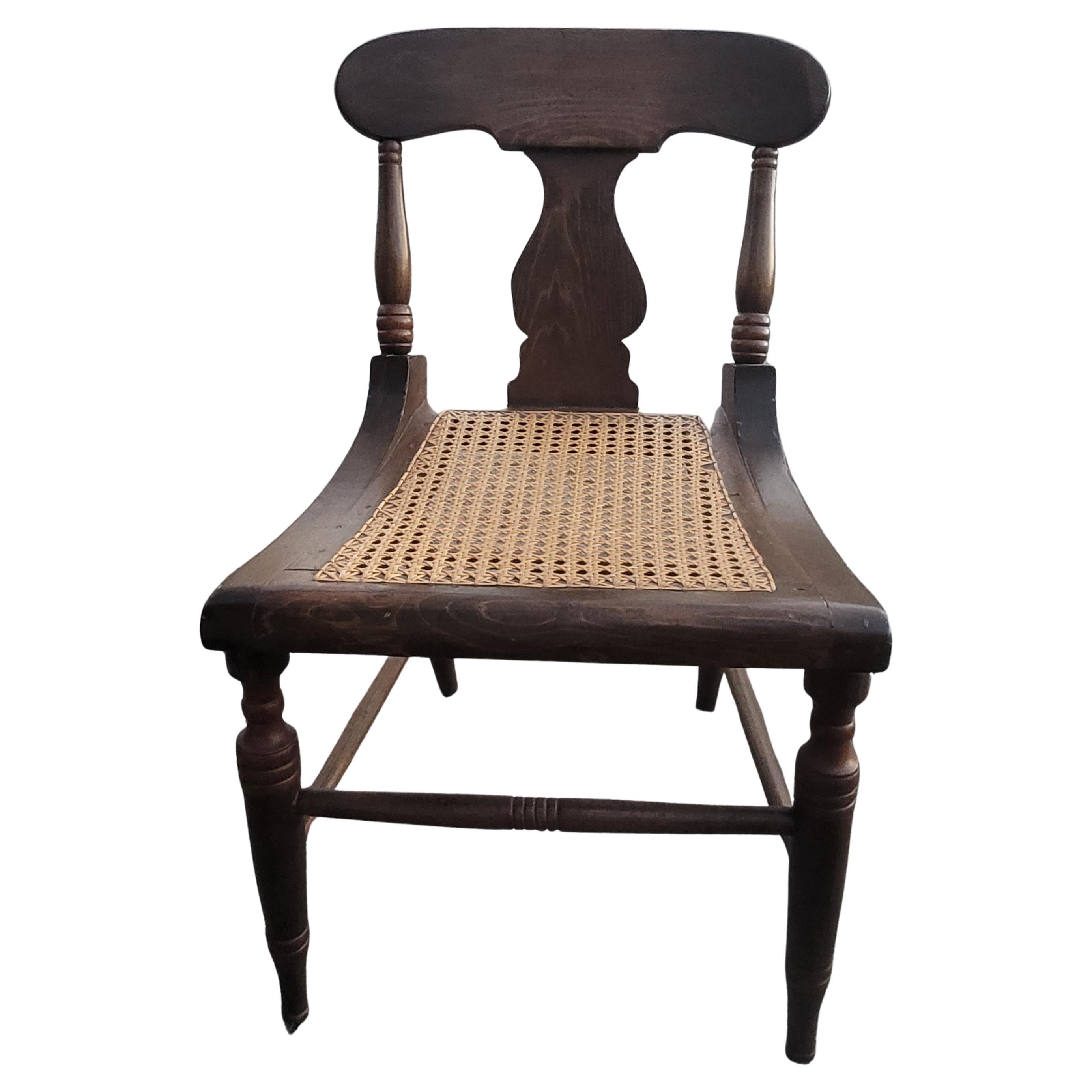 Early 20th Century American Victorian Cane Seat Low Side Chair For Sale
