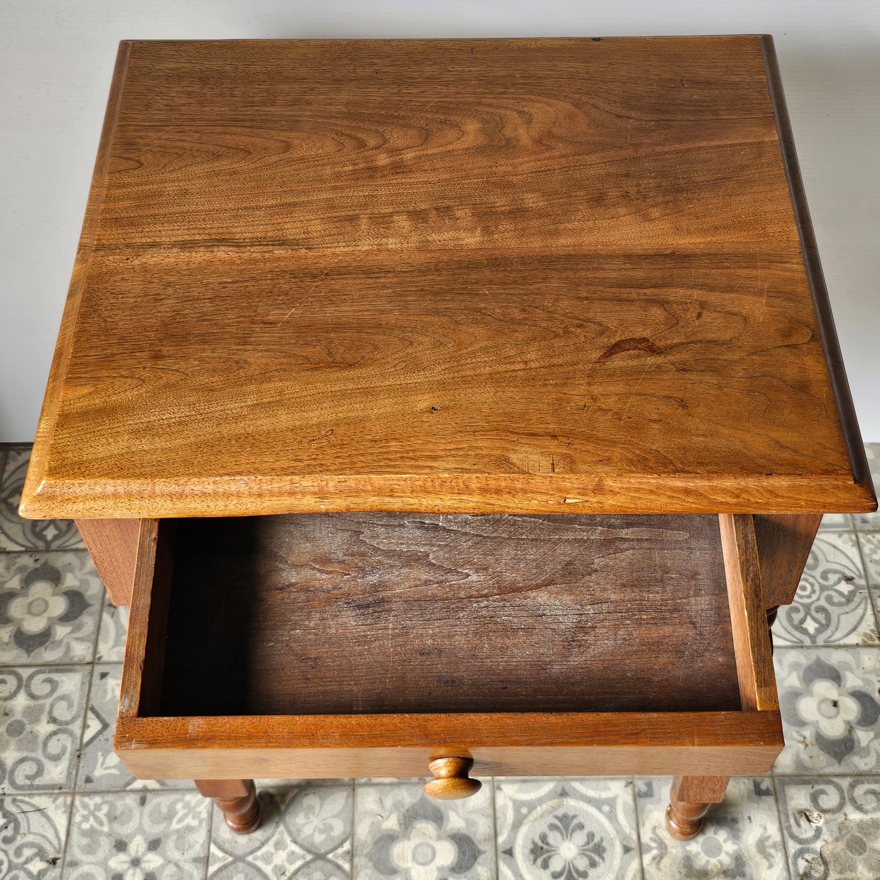 An Early 20th Century American Walnut Single Drawer Work Table.
Measures 22.25