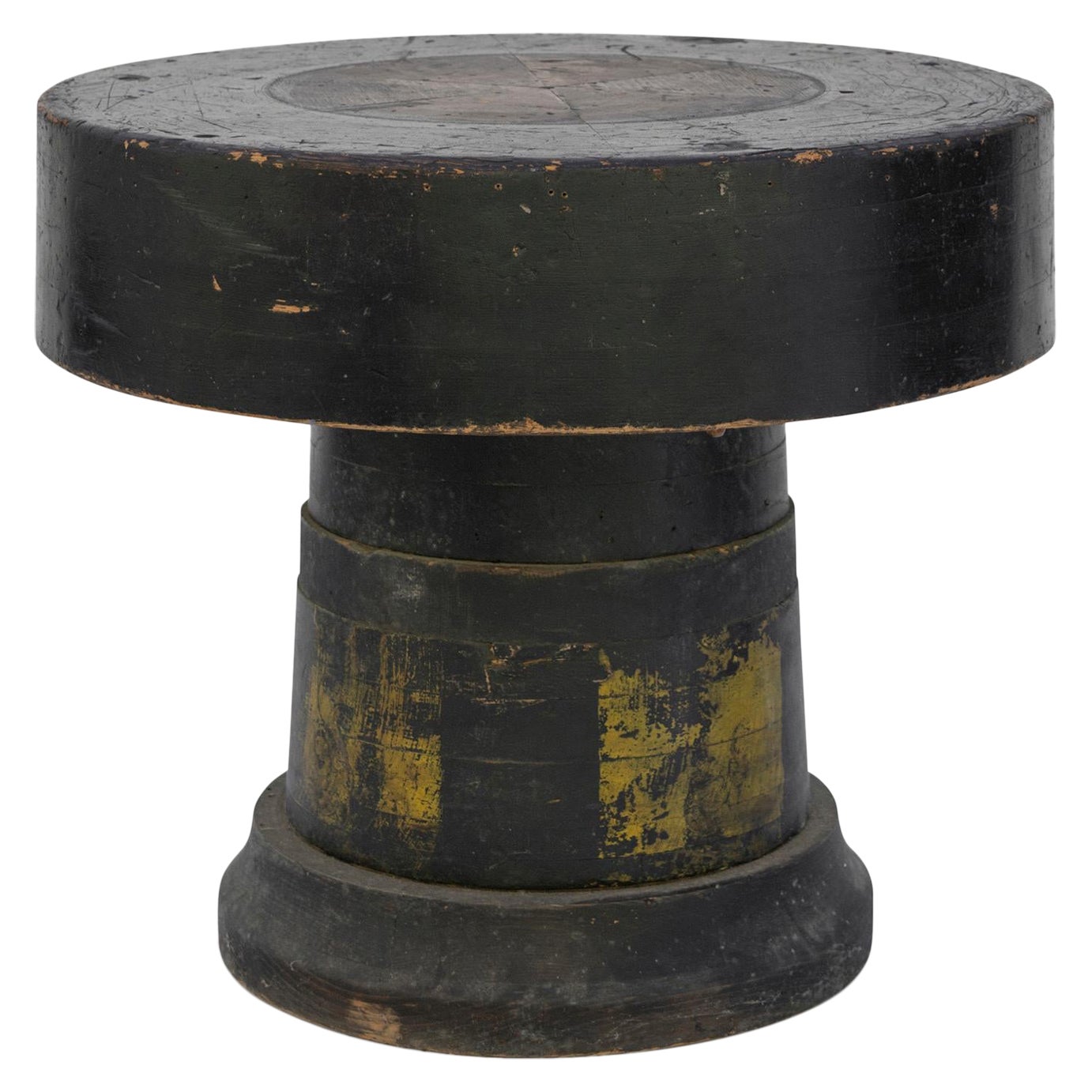 Early 20th Century American Wooden Gear Mold Side Table For Sale