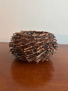 Early 20th Century American Woven Vine Birds Best Basket