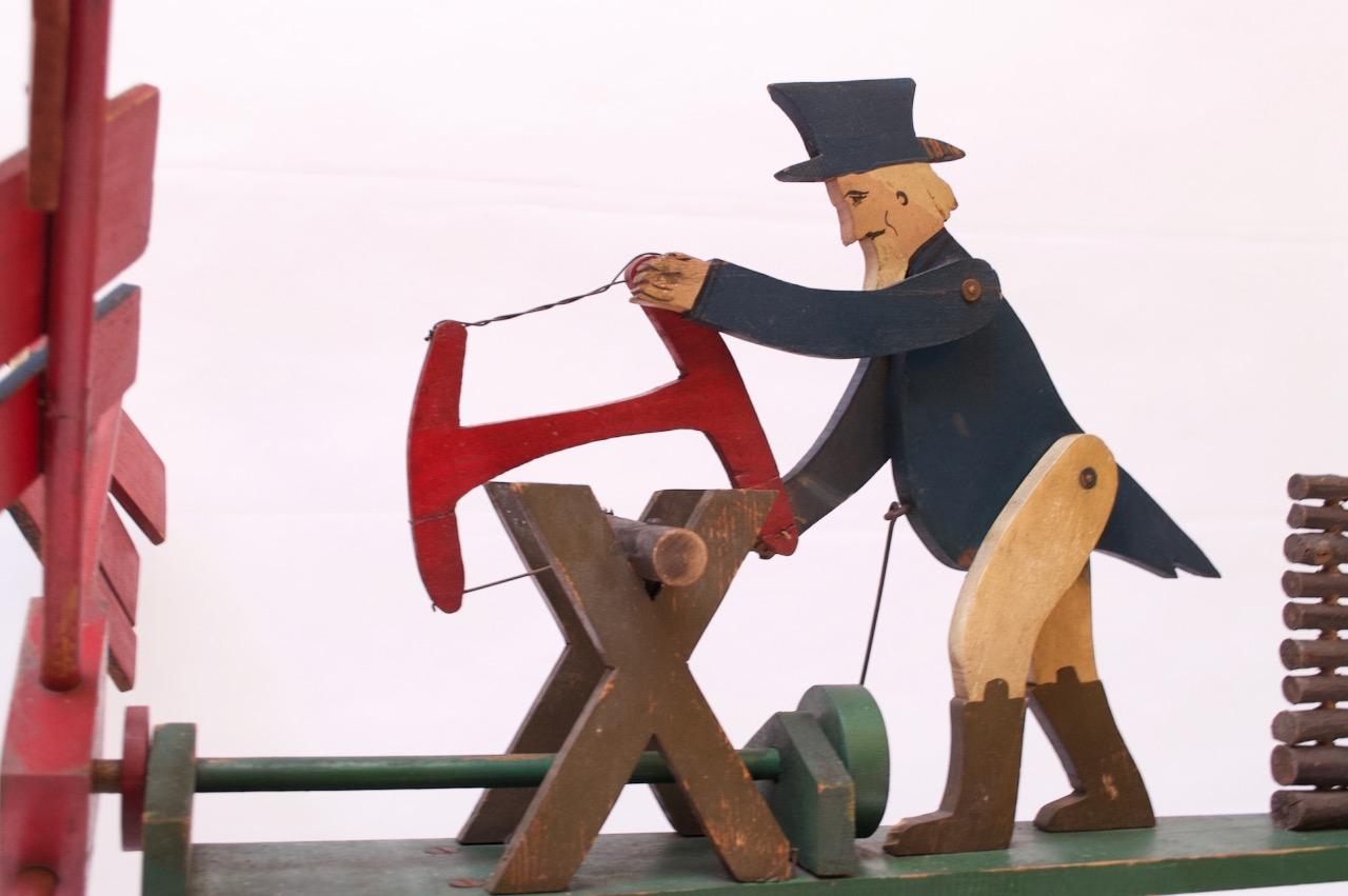 Americana dell'inizio del XX secolo Zio Sam Lumberjack Whirligig in vendita 2