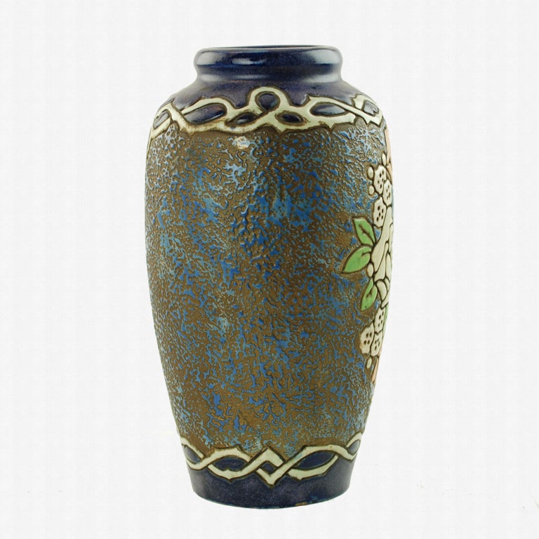 Early 20th Century Amphora Enameled Pottery Vase For Sale at 1stDibs