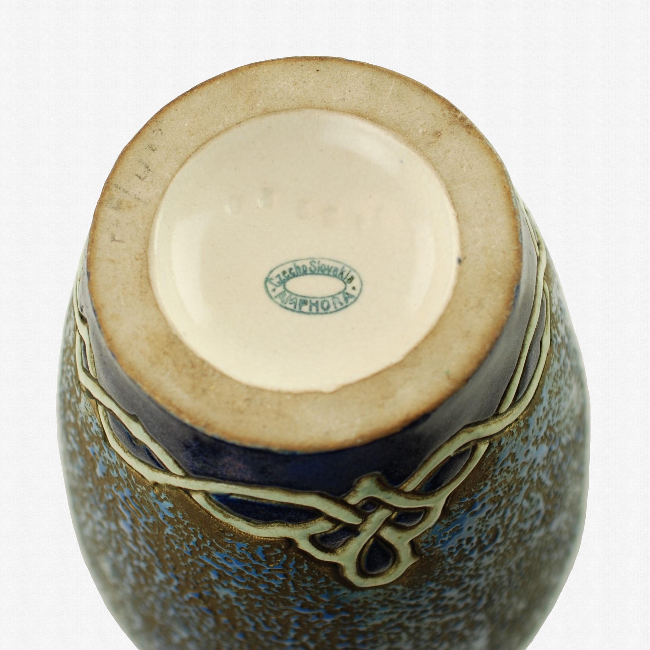 Amphora-Emaille-Keramikvase aus dem frühen 20. Jahrhundert im Angebot 2