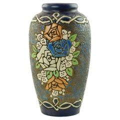 Early 20th Century Amphora Enameled Pottery Vase