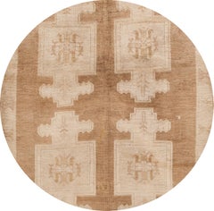 Antique Turkish Kars Wool Rug, Hand-Knotted, Geometric Design, 1910s