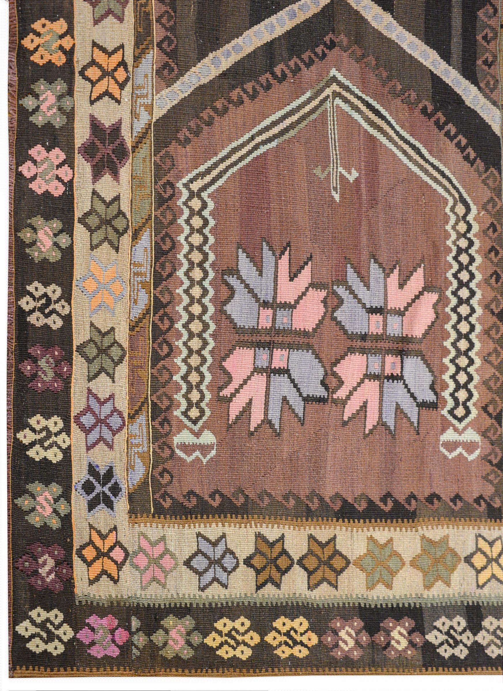 Mid-20th Century Early 20th Century Anatolian Kilim Rug For Sale
