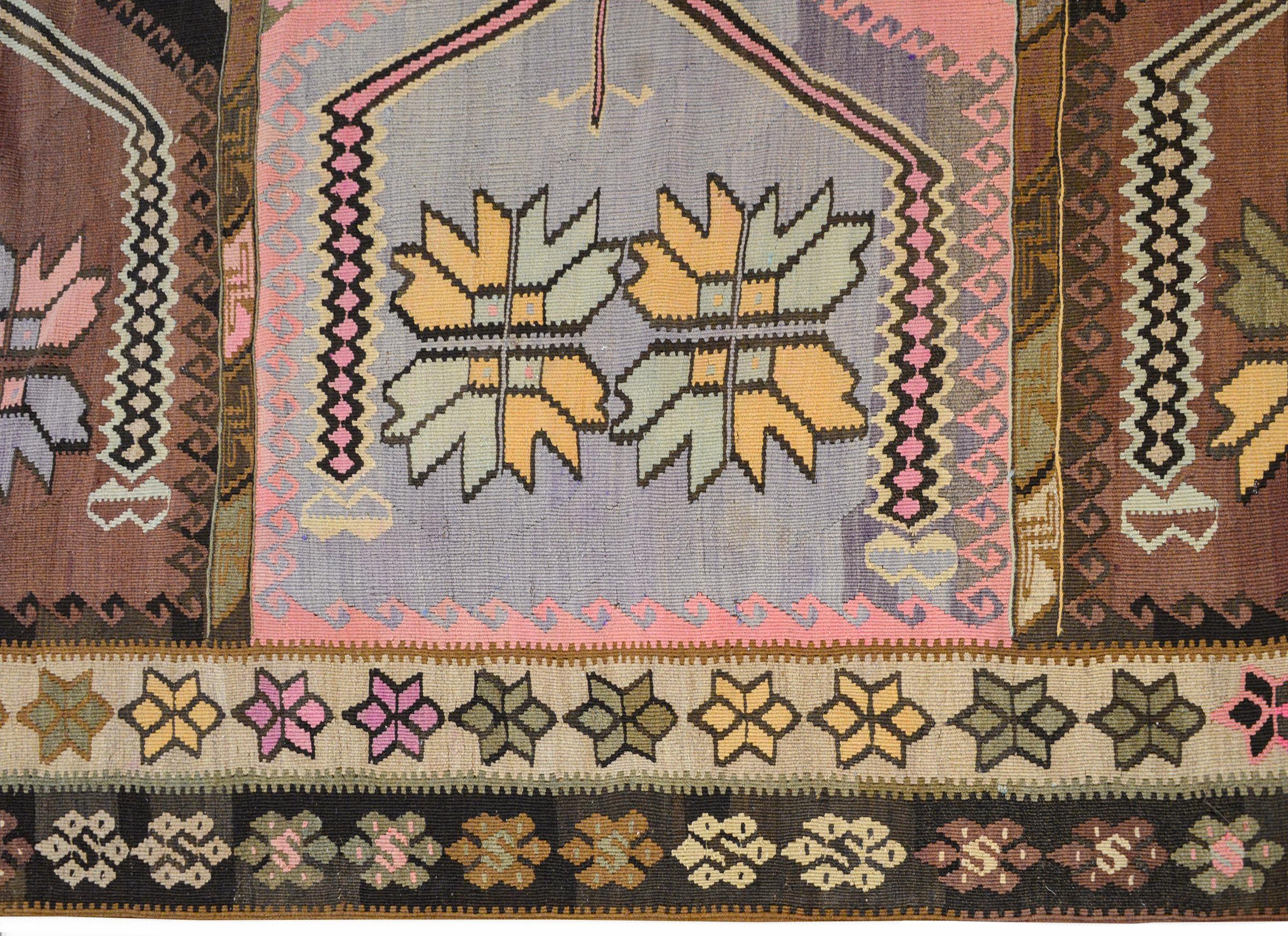Wool Early 20th Century Anatolian Kilim Rug For Sale
