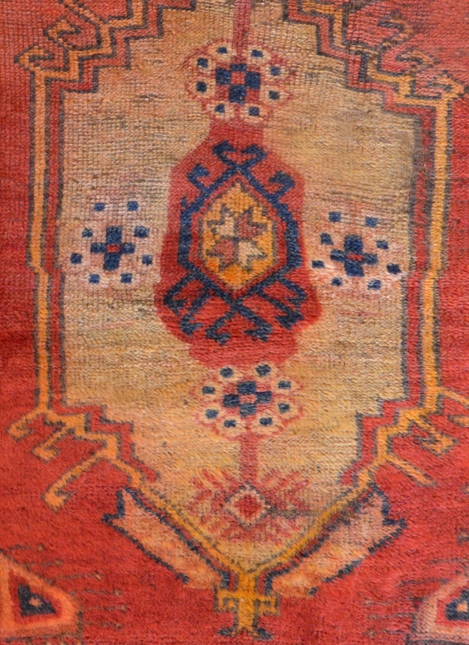 Vegetable Dyed Early 20th Century Anatolian Rug For Sale