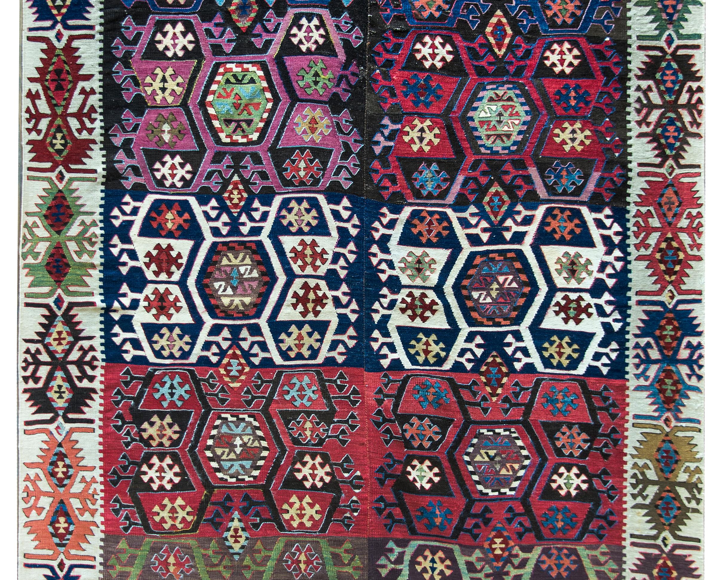 Hand-Woven Early 20th Century, Anatolian Turkish Kilim For Sale