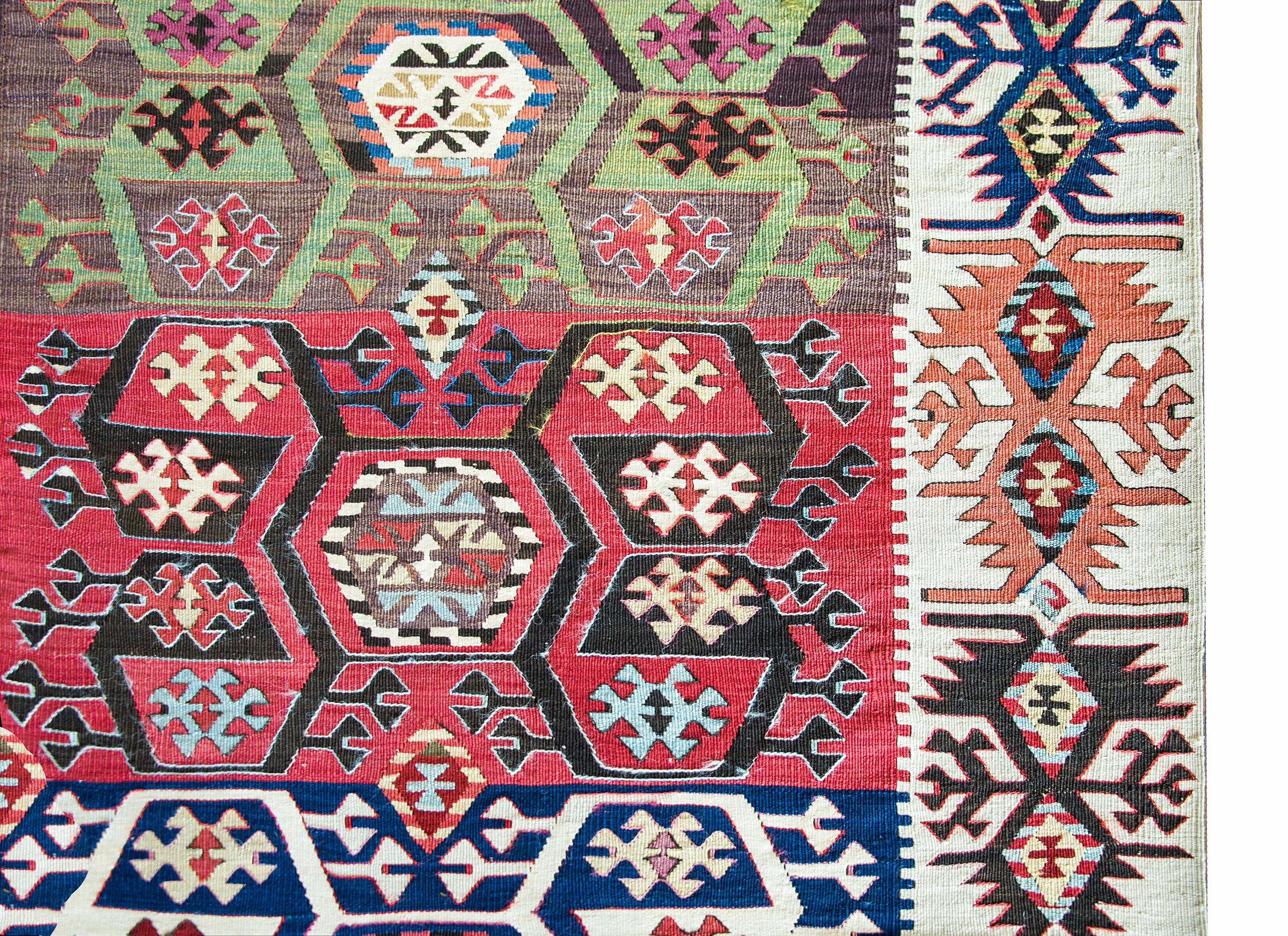Wool Early 20th Century, Anatolian Turkish Kilim For Sale