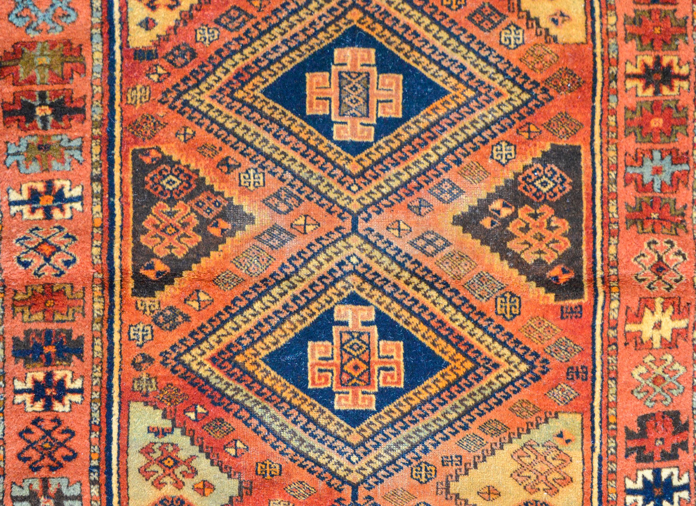 Hand-Knotted Early 20th Century Anatolian Turkish Runner For Sale