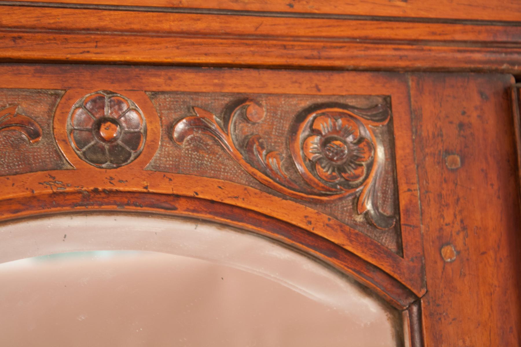 Early 20th Century Anglo-Indian Mahogany Armoire Storage Cabinet In Good Condition In Heath, MA