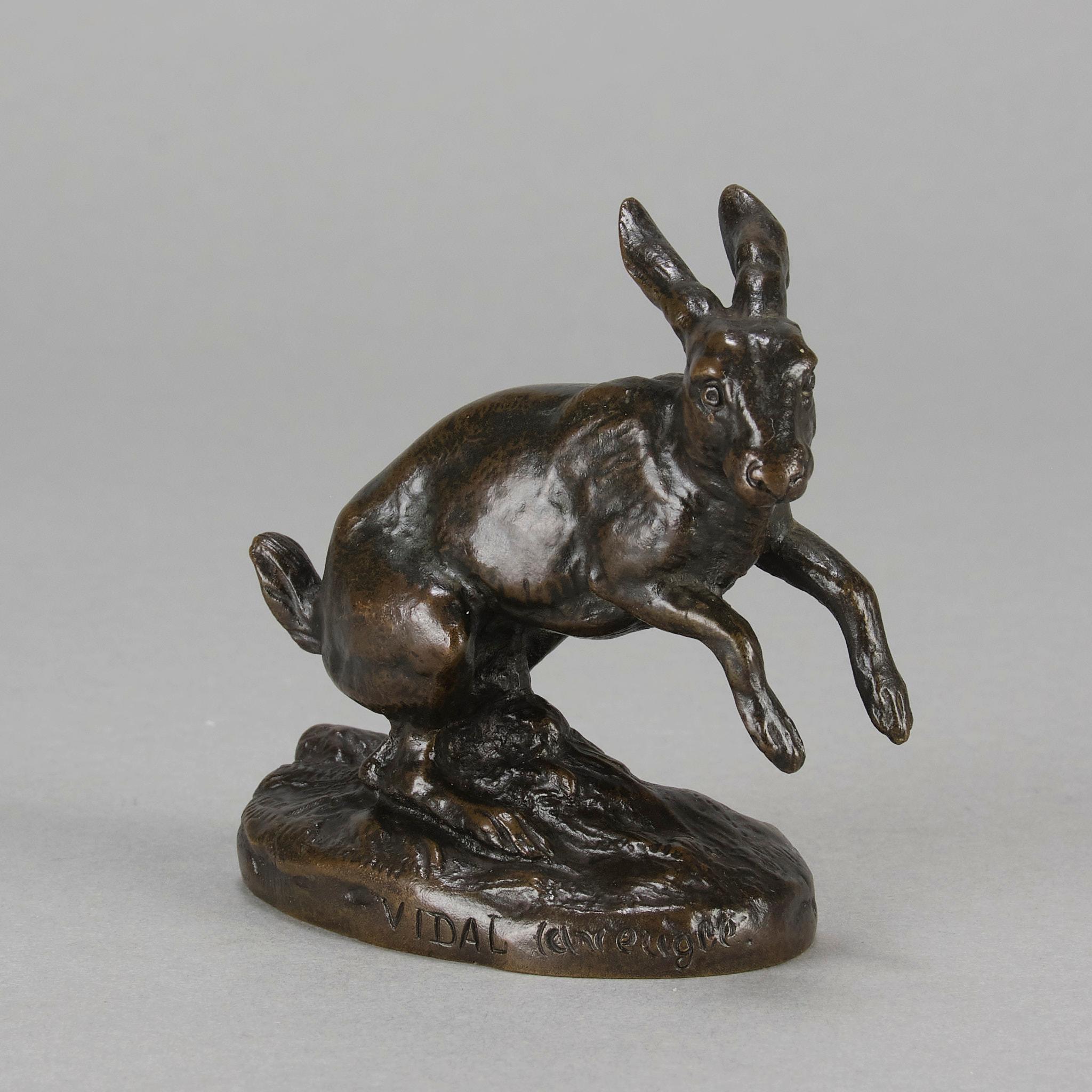 Français Bronze animalier du début du 20e siècle intitulé « Leaping Hare » de Louis Vidal en vente