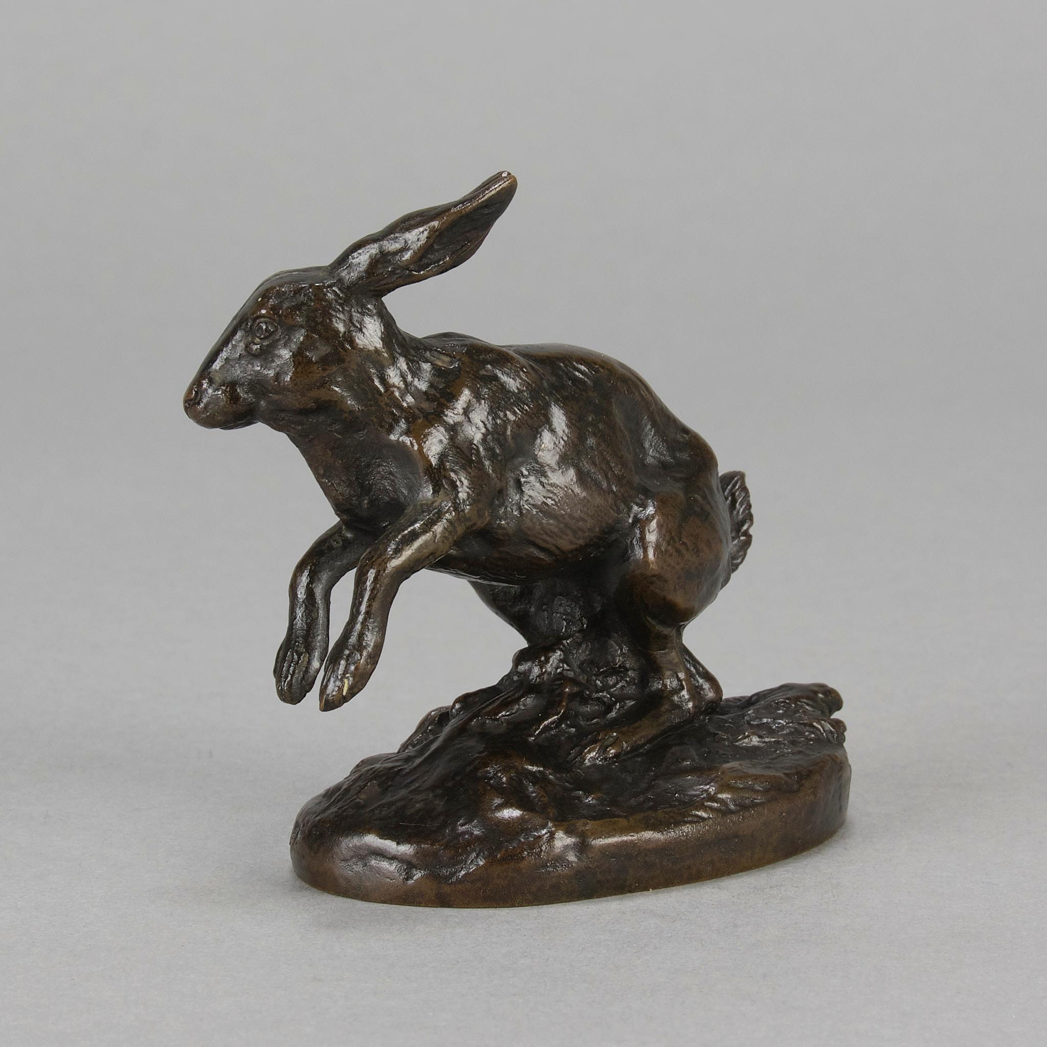 Tierier-Bronze des frühen 20. Jahrhunderts mit dem Titel „Leaping Hare“ von Louis Vidal im Zustand „Hervorragend“ im Angebot in London, GB