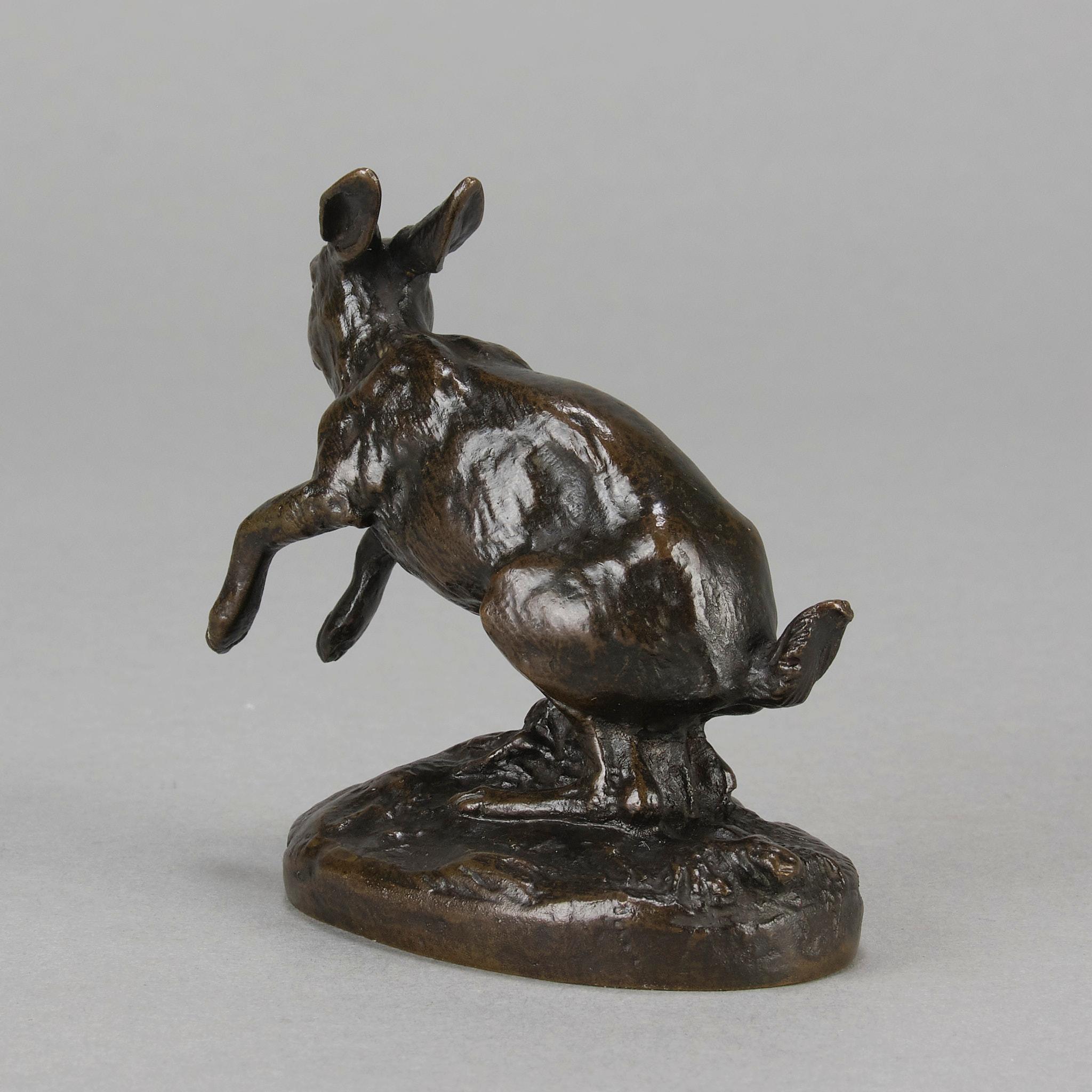 Bronze animalier du début du 20e siècle intitulé « Leaping Hare » de Louis Vidal en vente 1