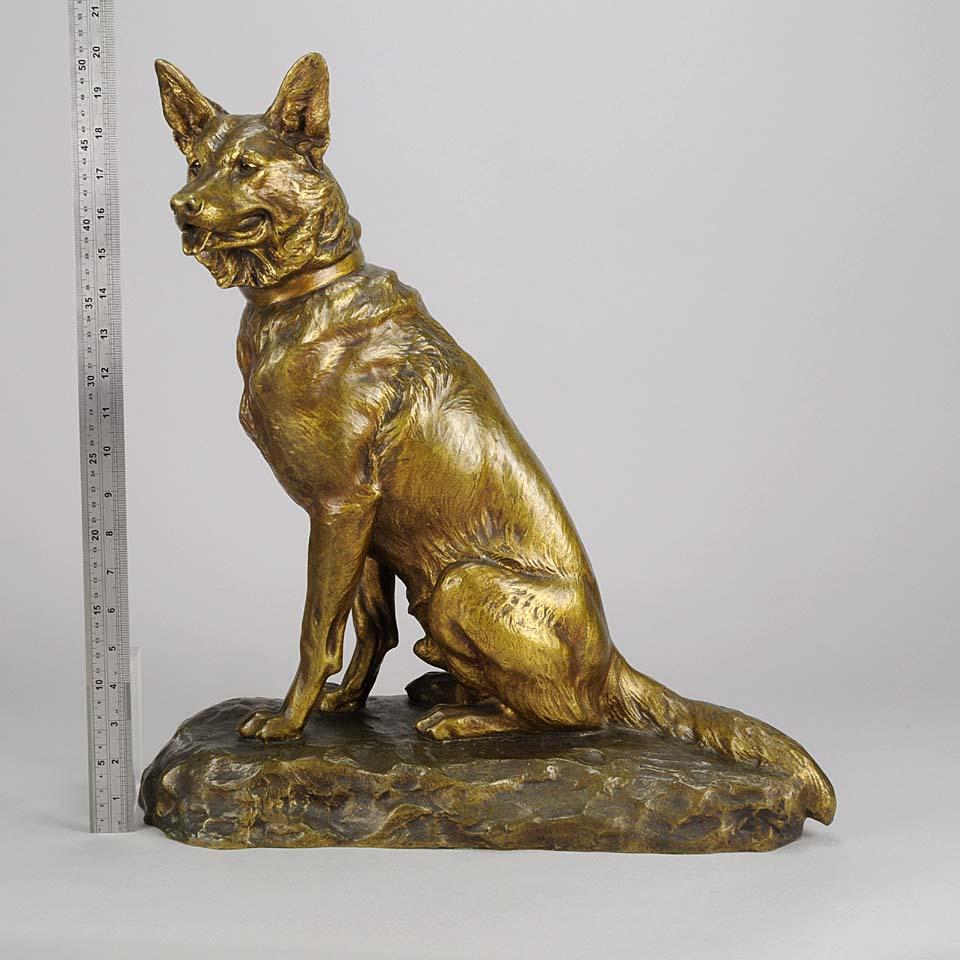 Bronze animalier du début du 20e siècle intitulé « Assise Alsatienne » par Louis Rich en vente 4