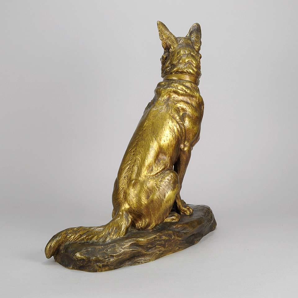 Début du 20ème siècle Bronze animalier du début du 20e siècle intitulé « Assise Alsatienne » par Louis Rich en vente