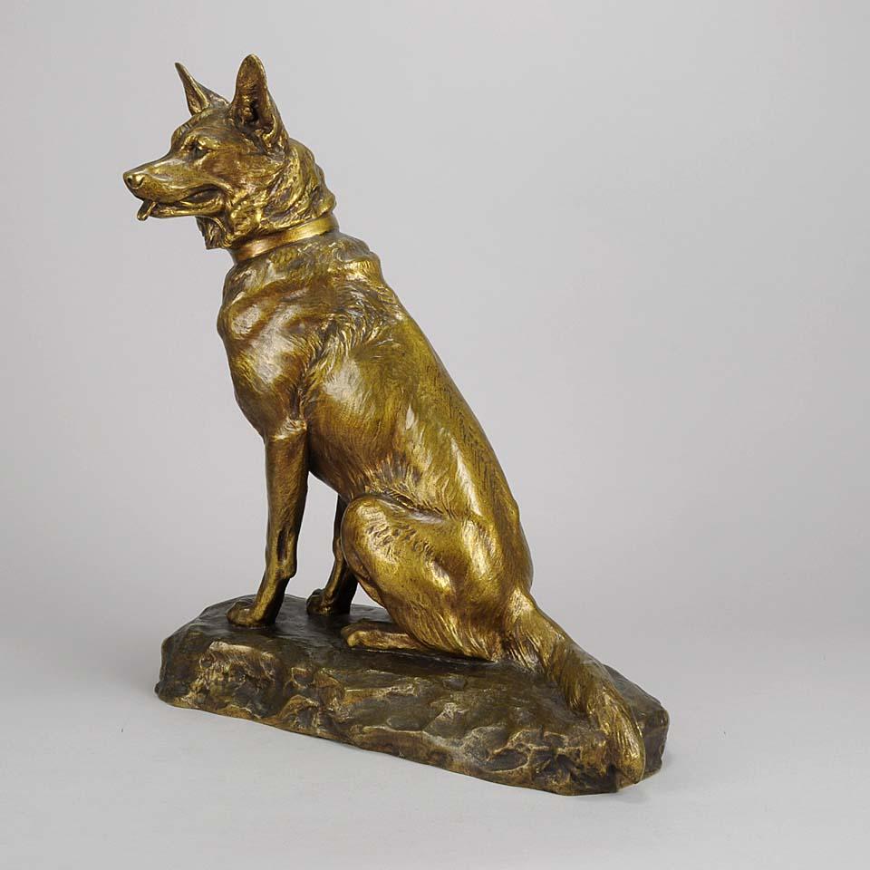 Bronze animalier du début du 20e siècle intitulé « Assise Alsatienne » par Louis Rich en vente 2