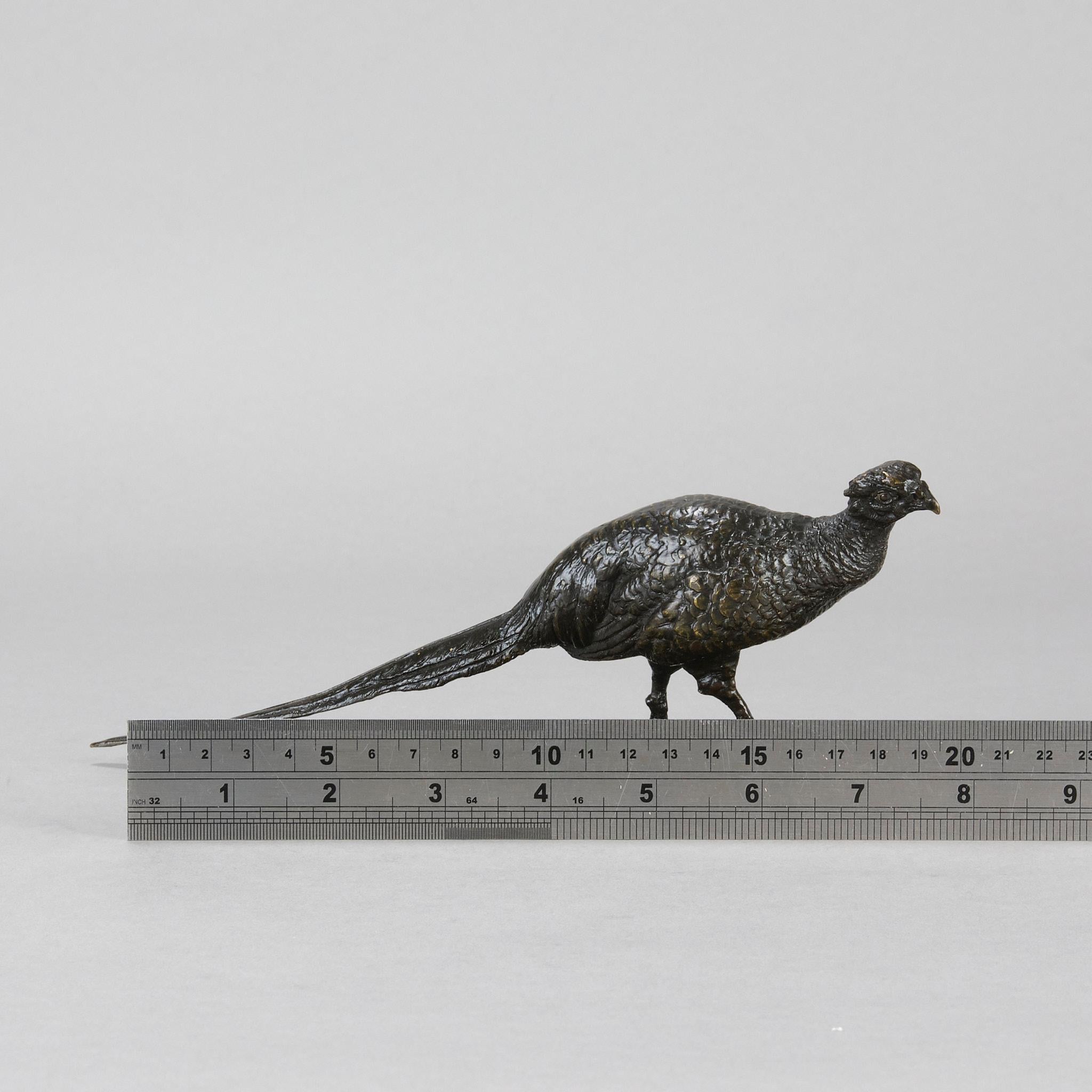 Early 20th Century Animalier Bronze Study entitled “Faisan Droit” by P J Mêne For Sale 4