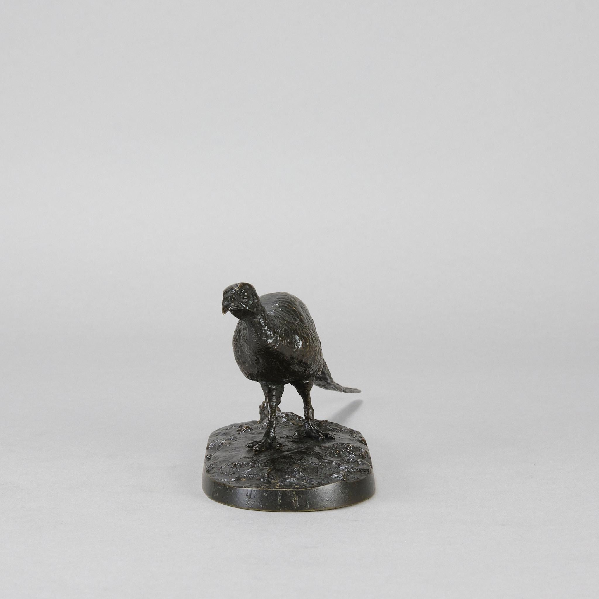 Cast Early 20th Century Animalier Bronze Study entitled “Faisan Droit” by P J Mêne For Sale