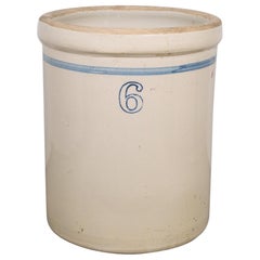 Early 20th Century Antique 6 Gallon Stoneware Crock, circa 1910