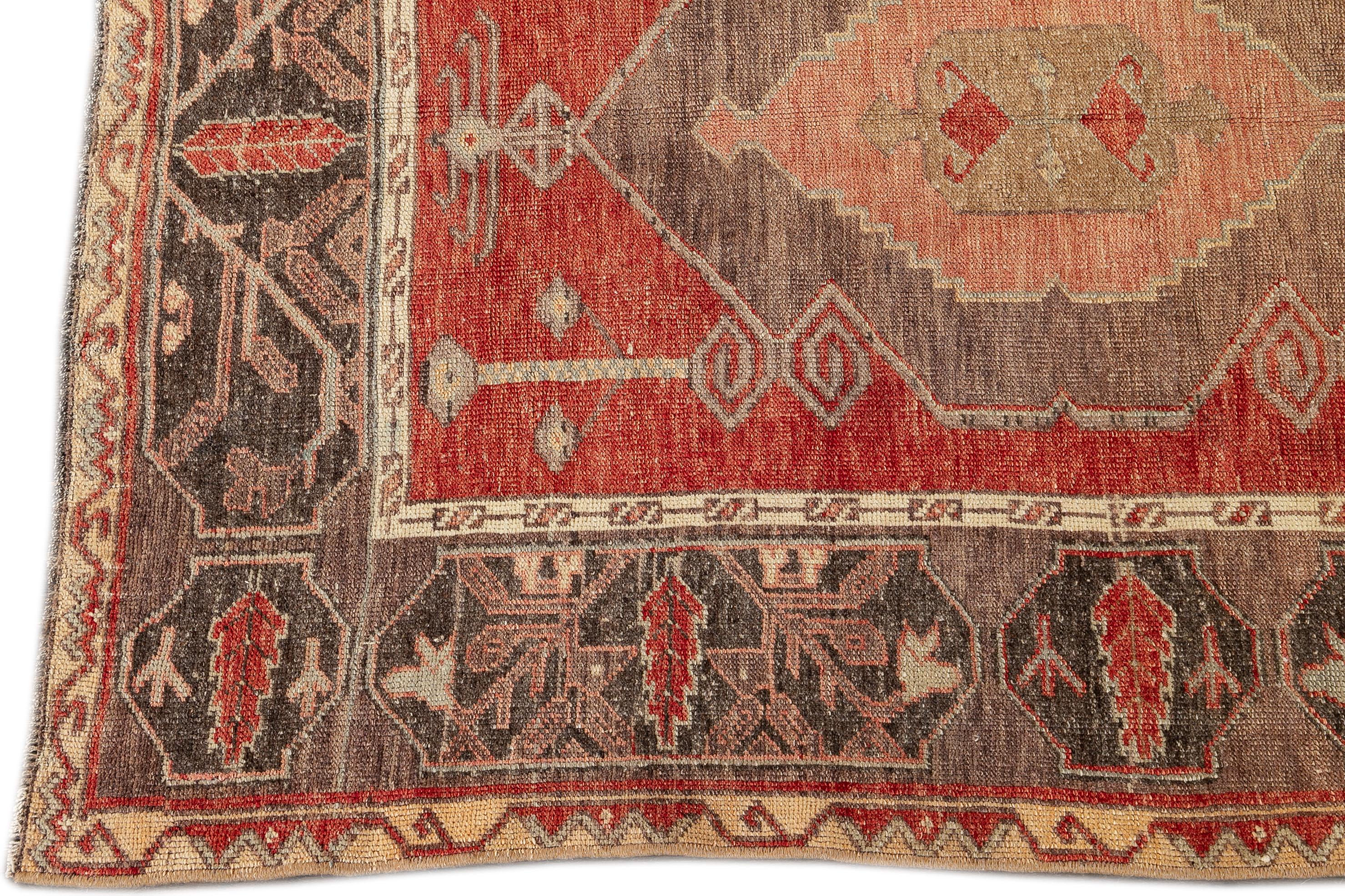 Hand-Knotted Early 20th Century Antique Anatolian Wool Runner Rug For Sale