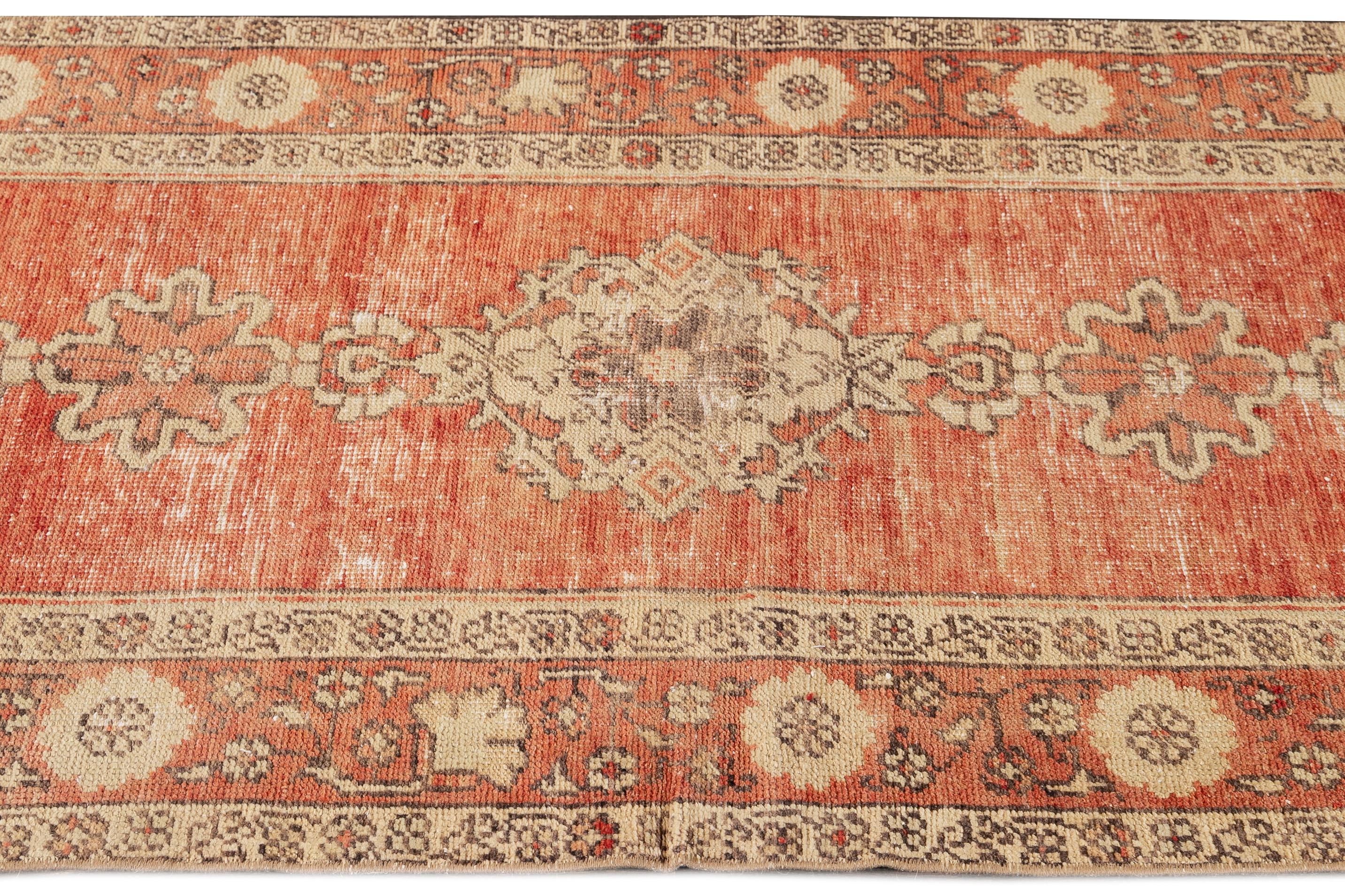 Oushak Early 20th Century Antique Anatolian Wool Runner Rug For Sale