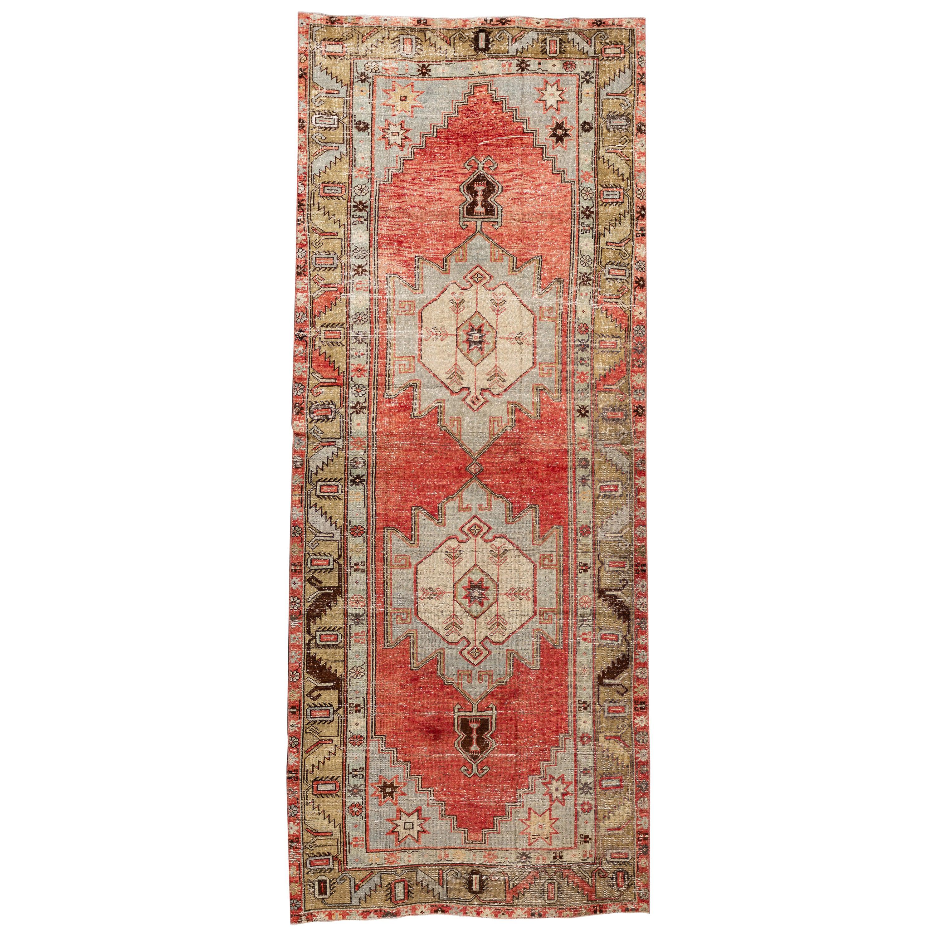 Early 20th Century Antique Anatolian Wool Runner Rug For Sale