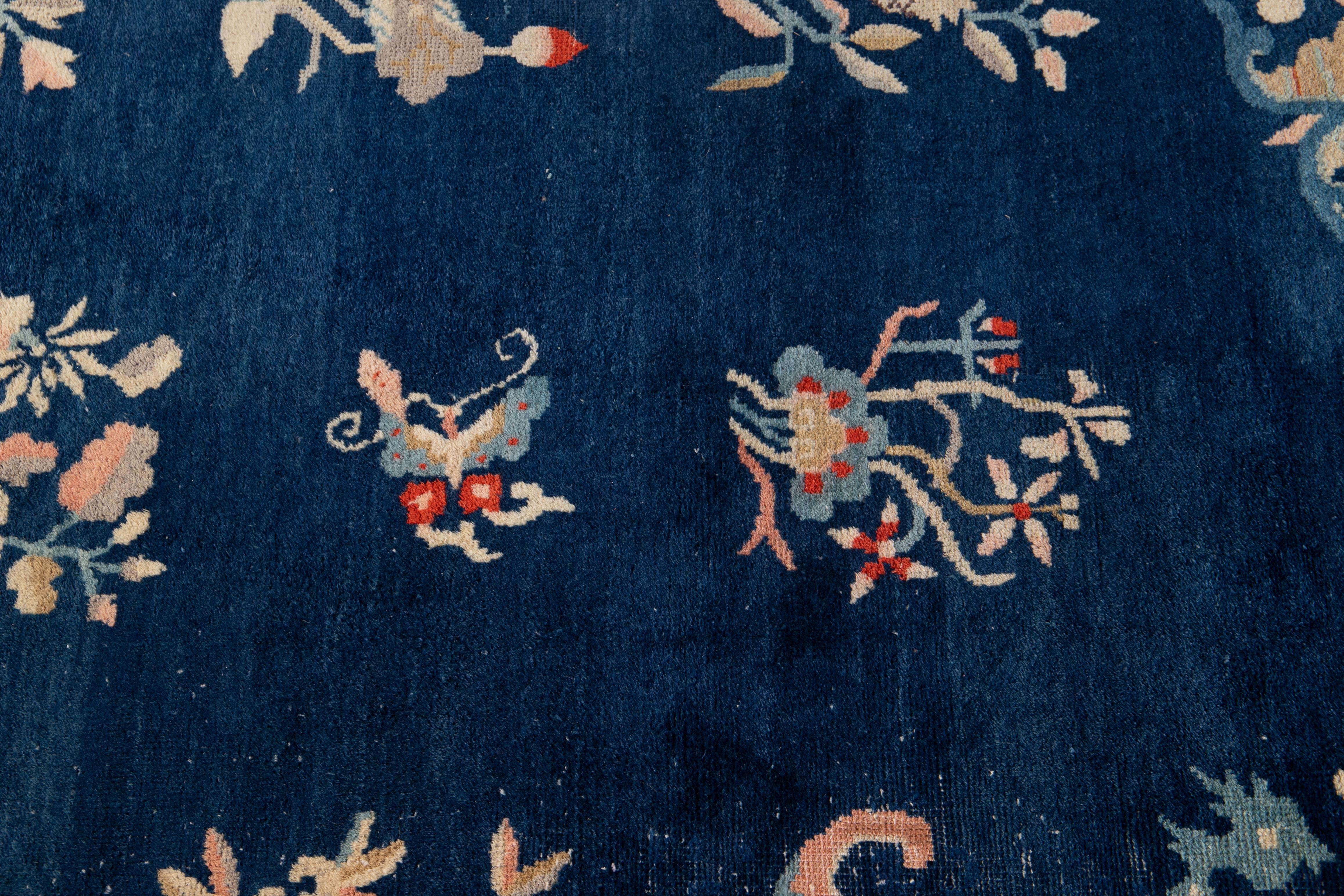 Alfombra de lana china de Pekín antigua Art Decó de principios del siglo XX en venta 4