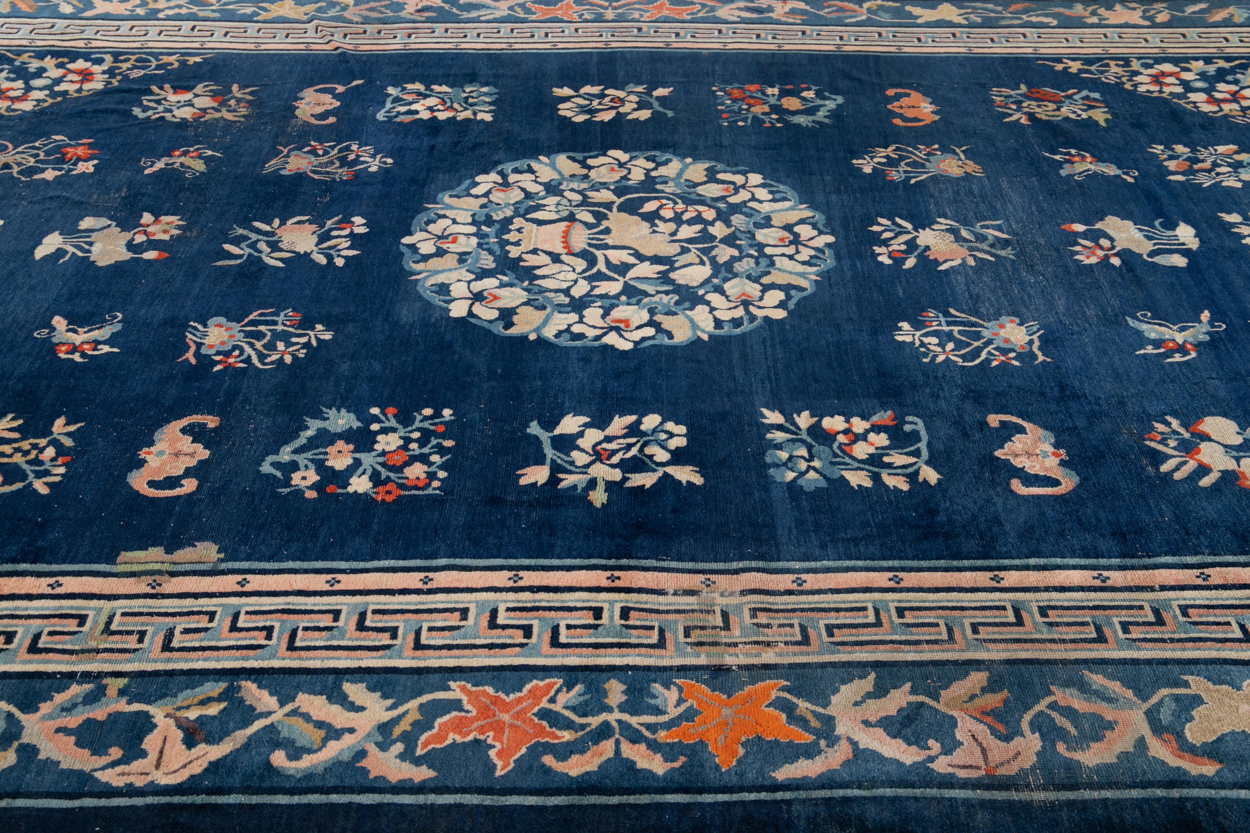 Frühes 20. Jahrhundert Antike Art Deco Chinesisch Peking Wolle Teppich im Angebot 6