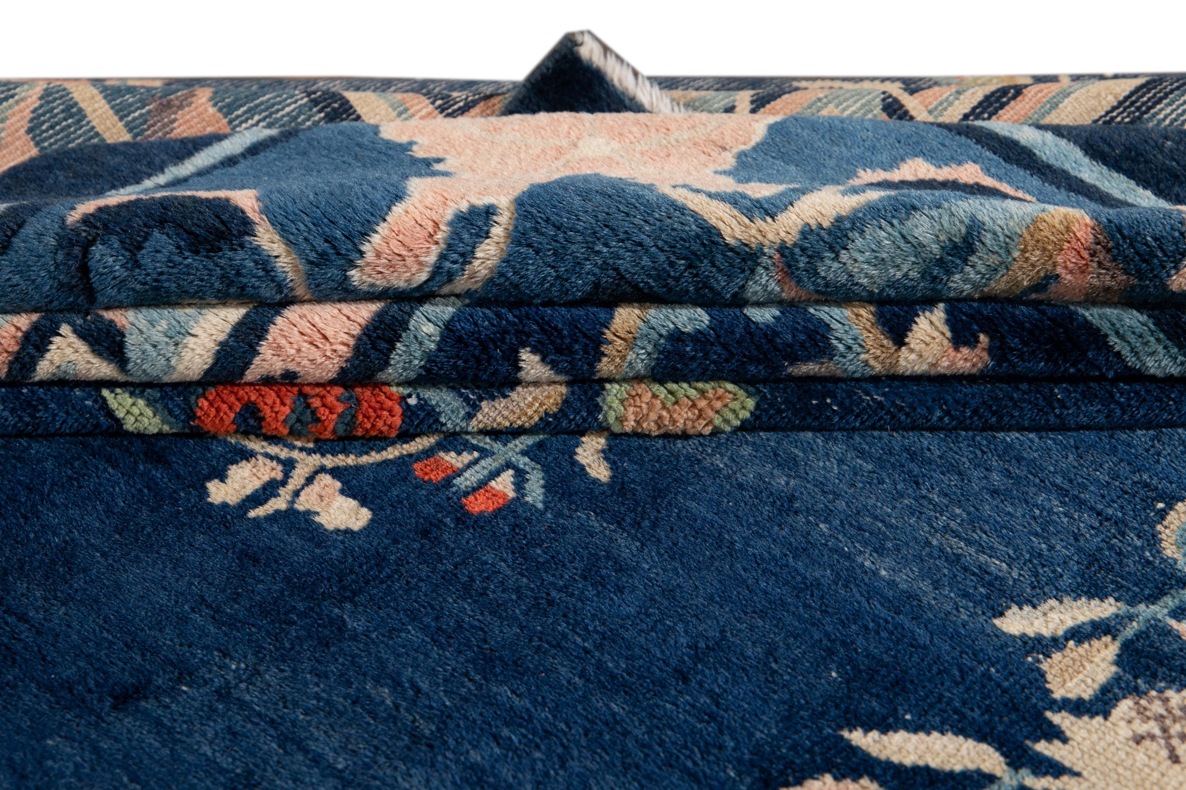 Alfombra de lana china de Pekín antigua Art Decó de principios del siglo XX en venta 9