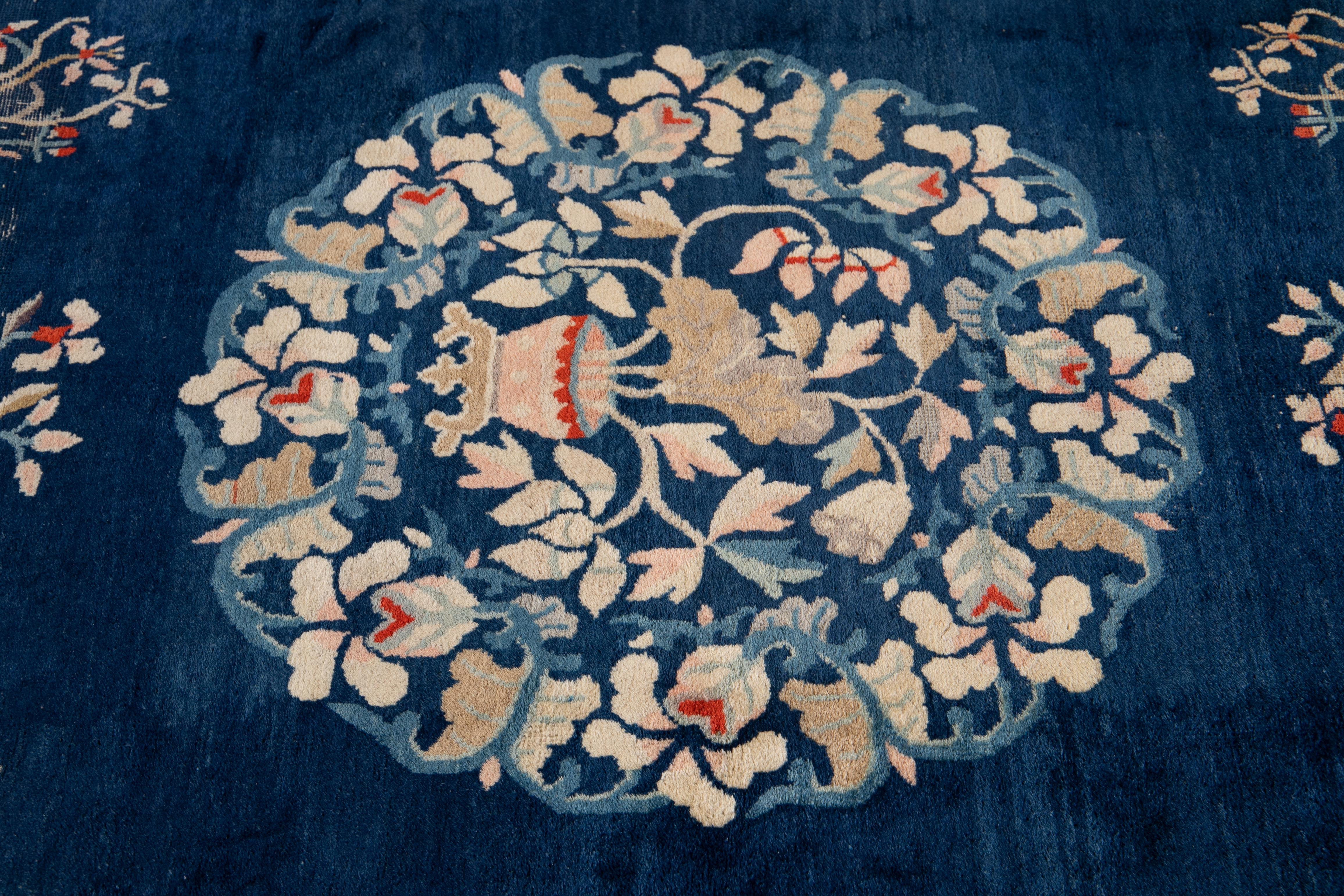 Frühes 20. Jahrhundert Antike Art Deco Chinesisch Peking Wolle Teppich im Angebot 4