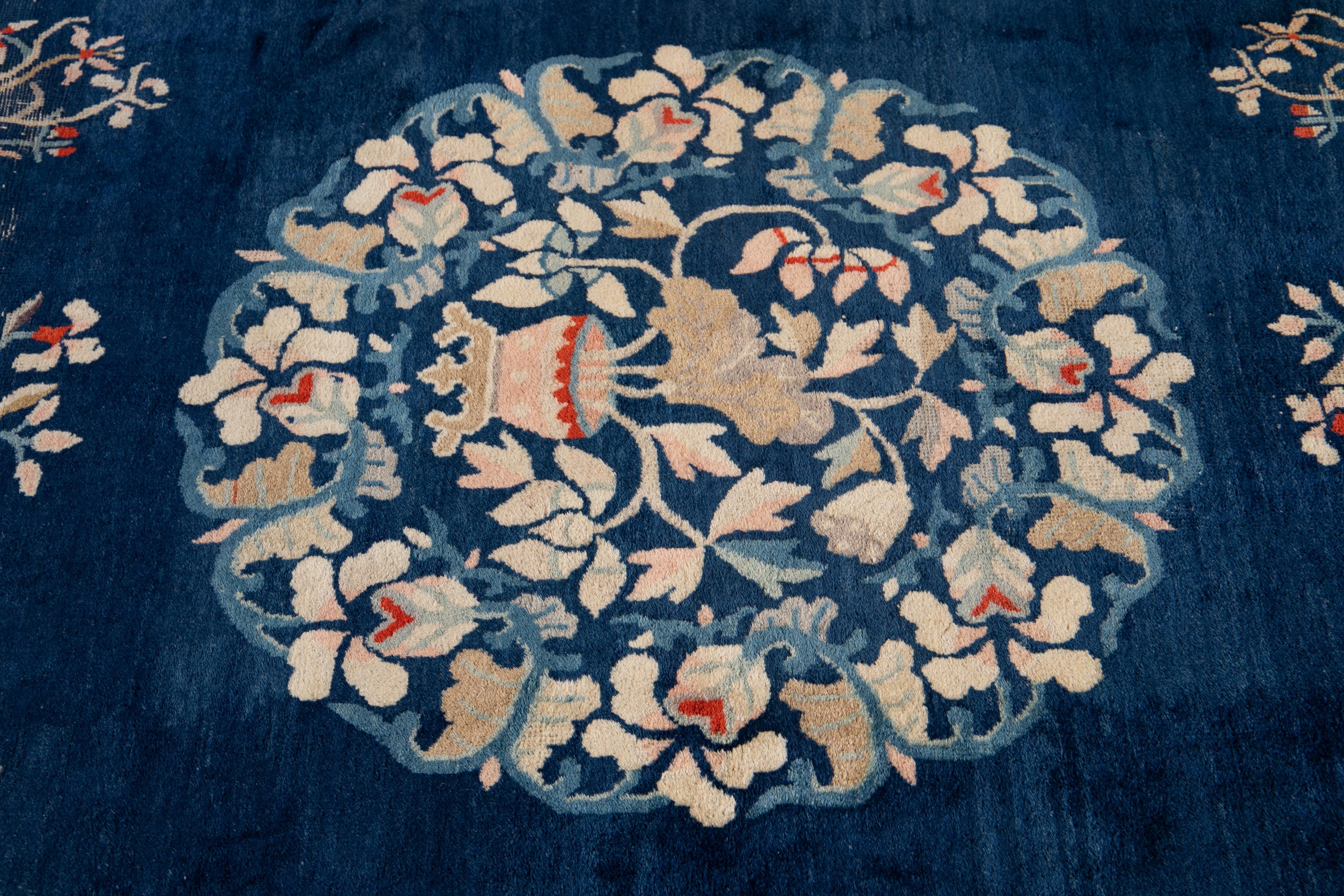 Alfombra de lana china de Pekín antigua Art Decó de principios del siglo XX en venta 3