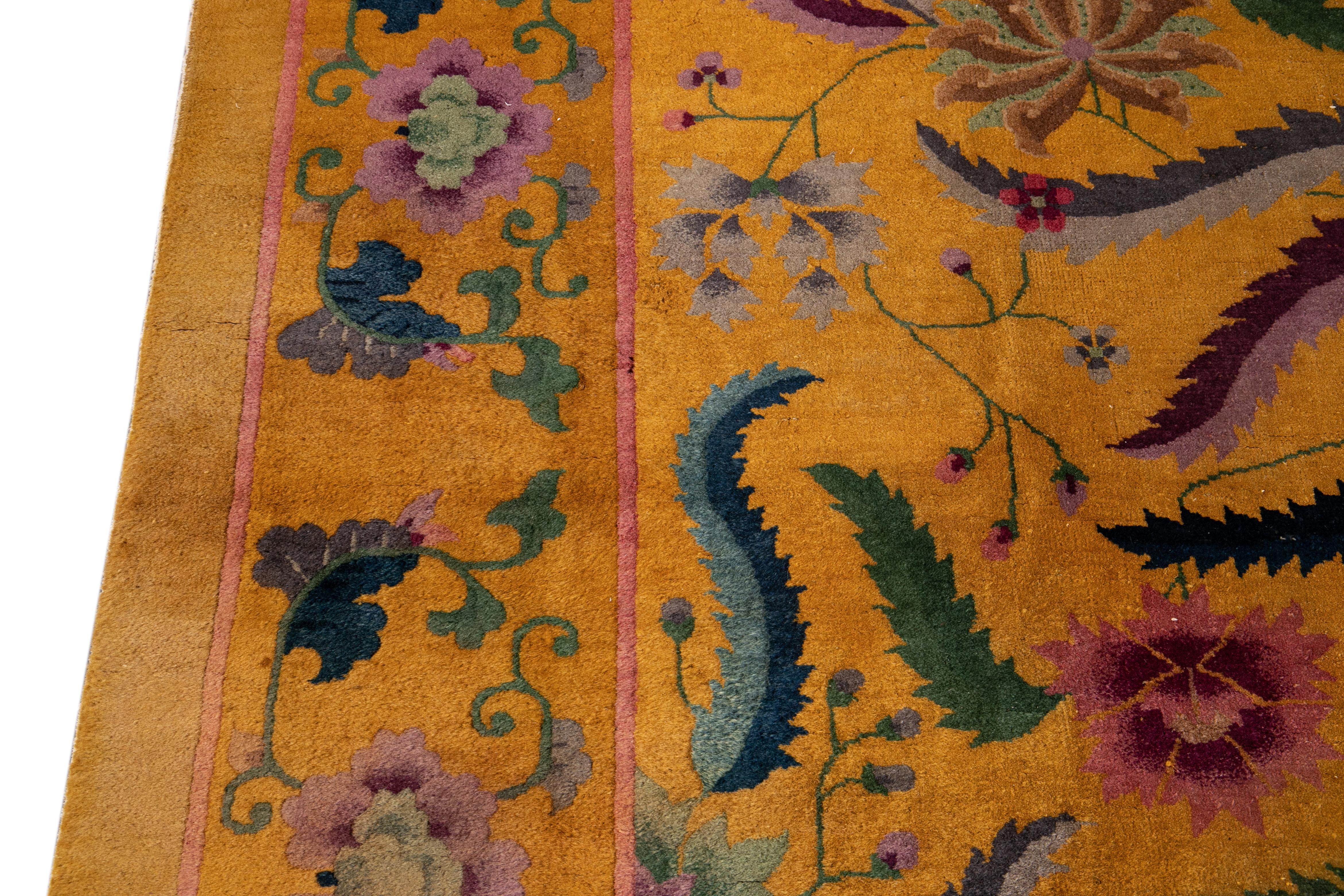 Early 20th Century Antique Art Deco Chinese Rug For Sale 9