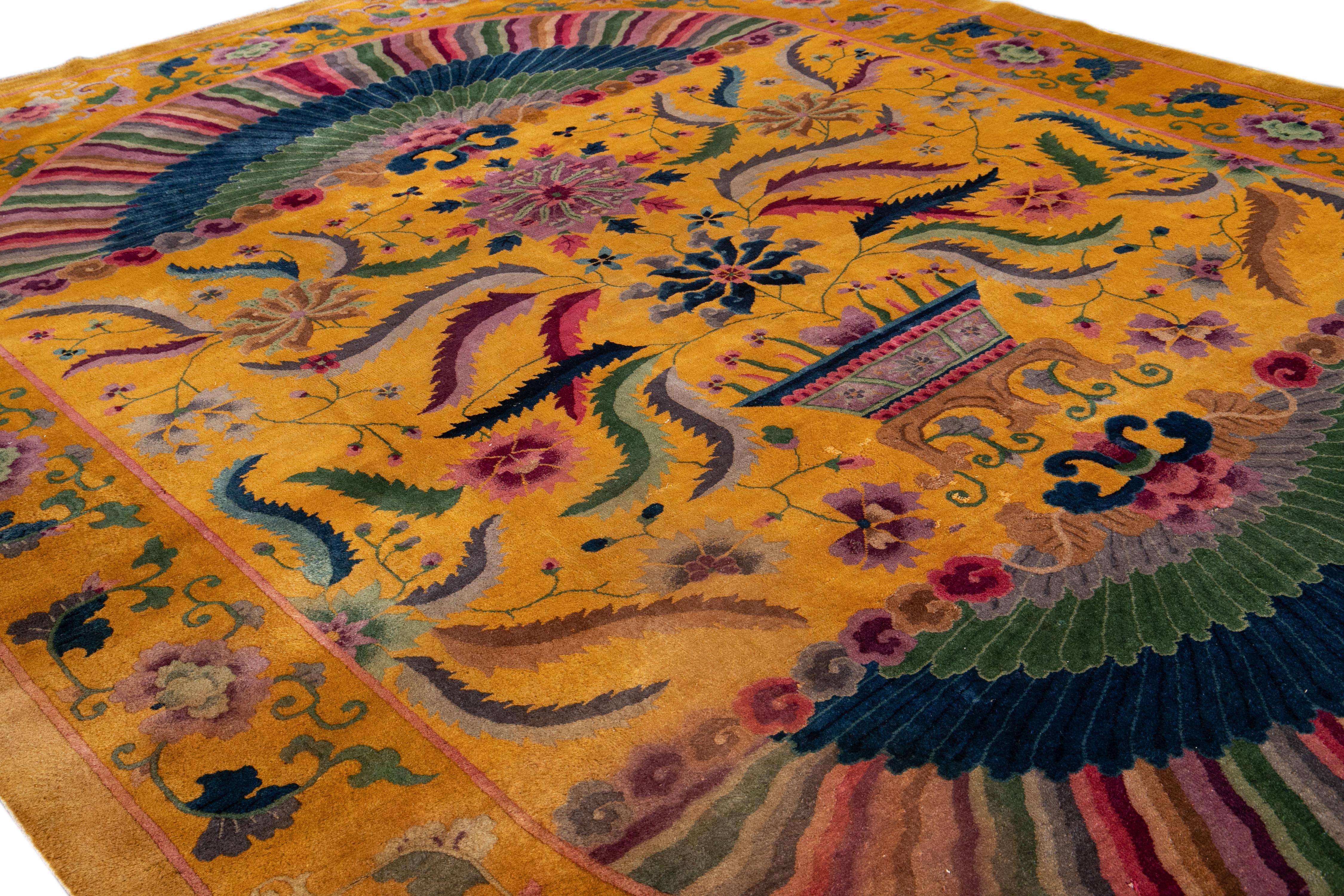Early 20th Century Antique Art Deco Chinese Rug For Sale 10