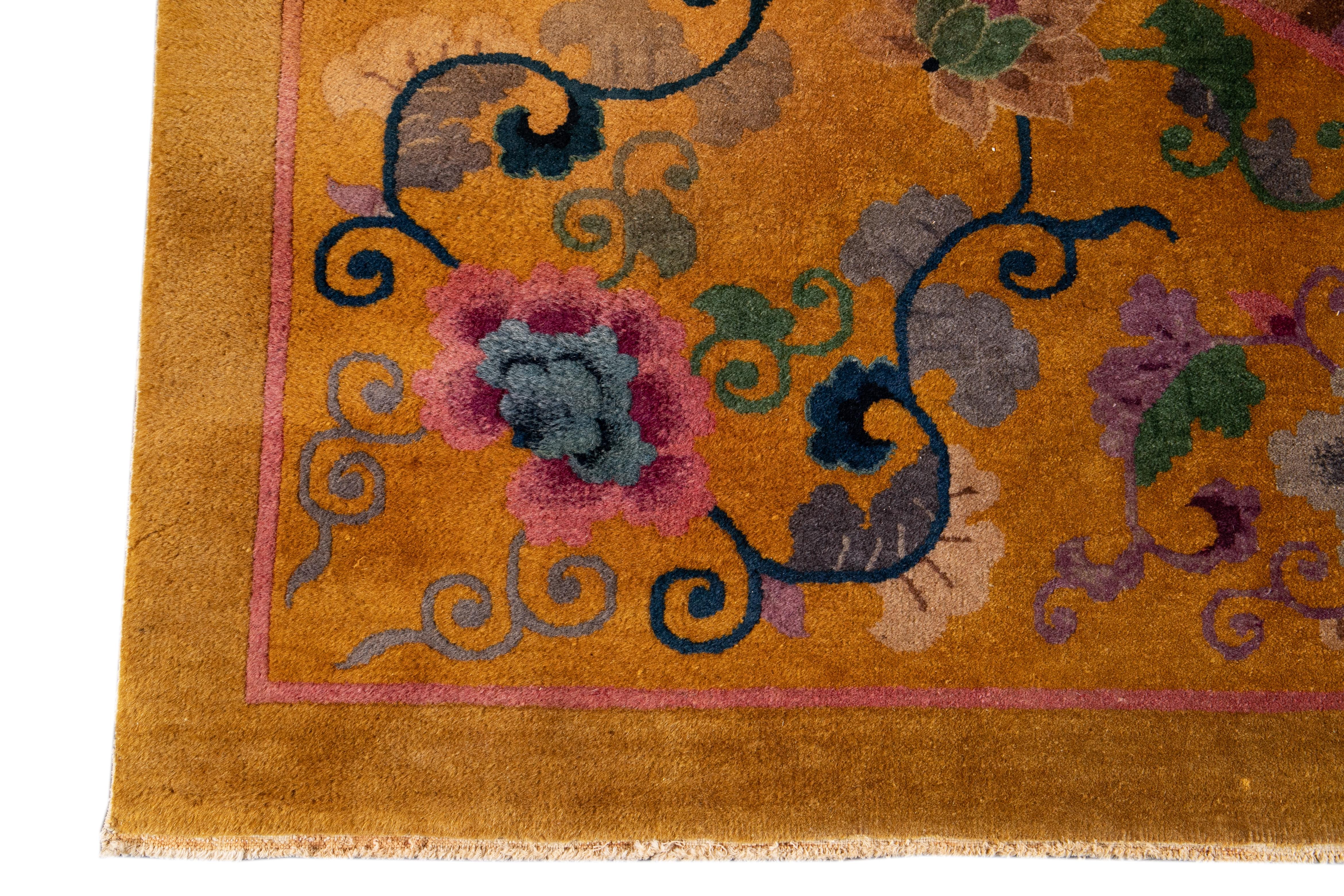 Antiker chinesischer Teppich im Art déco-Stil des frühen 20 (20. Jahrhundert) im Angebot