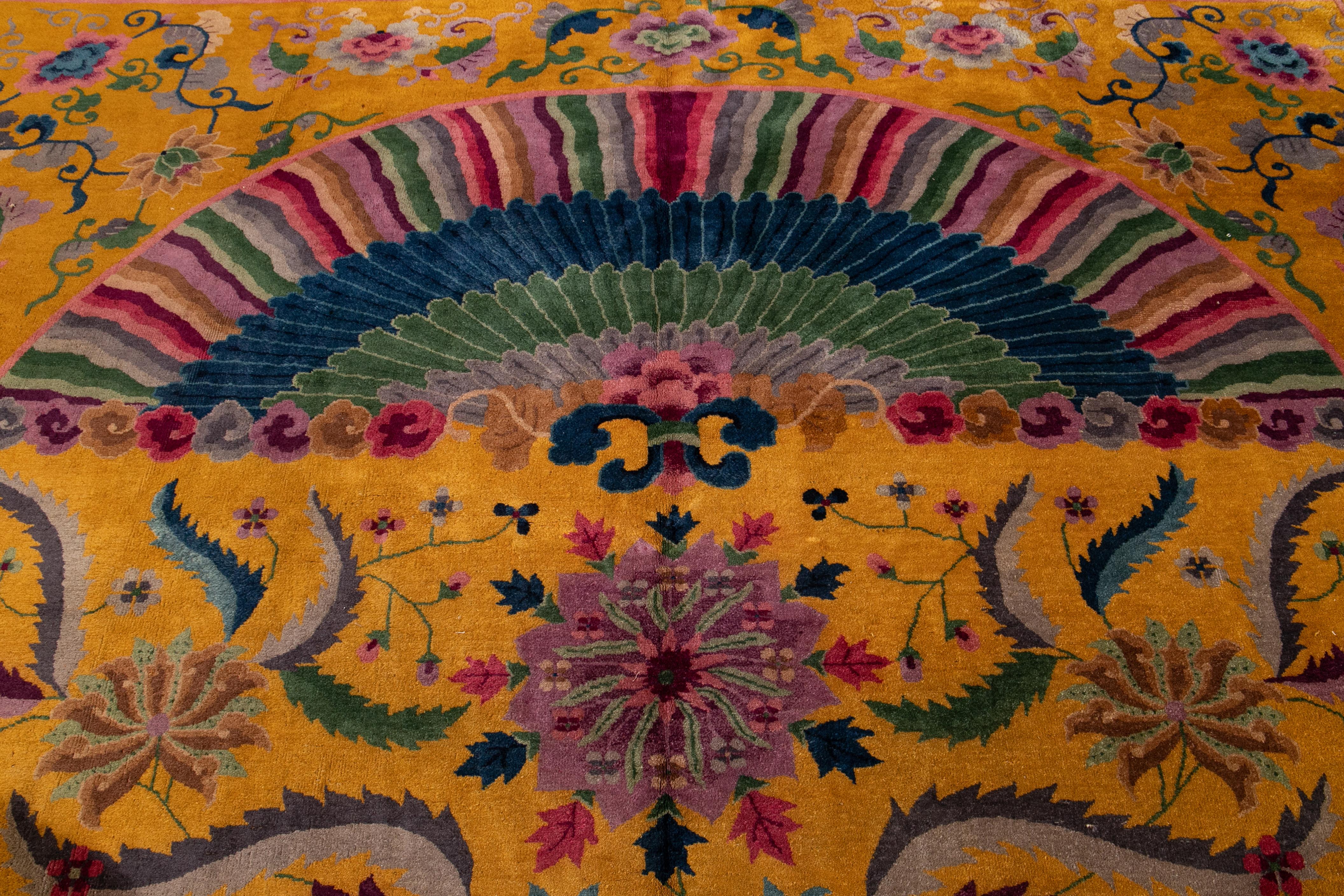 Antiker chinesischer Teppich im Art déco-Stil des frühen 20 (Wolle) im Angebot