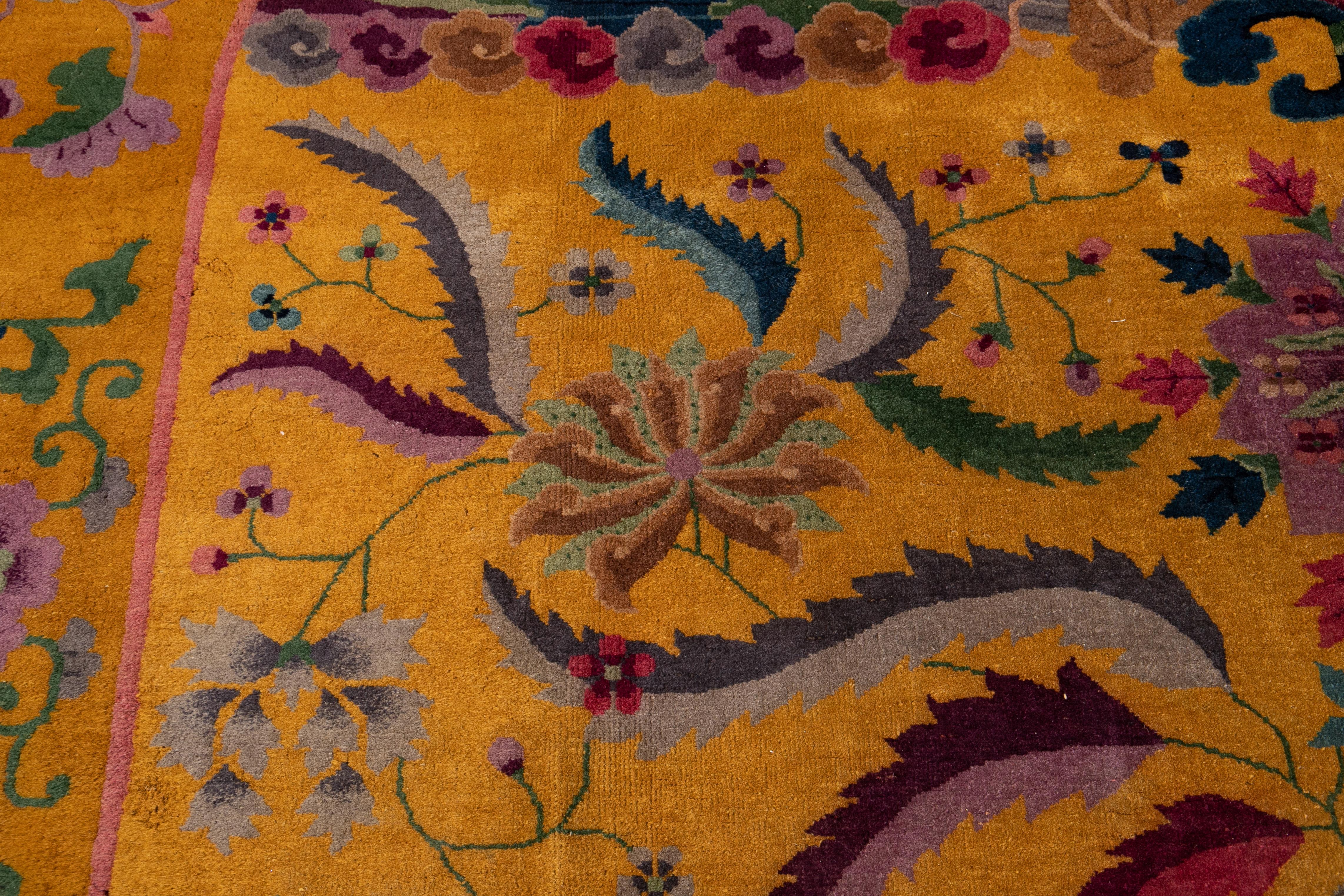 Alfombra china antigua Art Decó de principios del siglo XX en venta 2