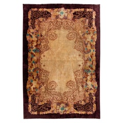 Antique Goldenrod Art Deco Chinese Wool Rug 10b Ft 9 In X 16 Ft 6 In.