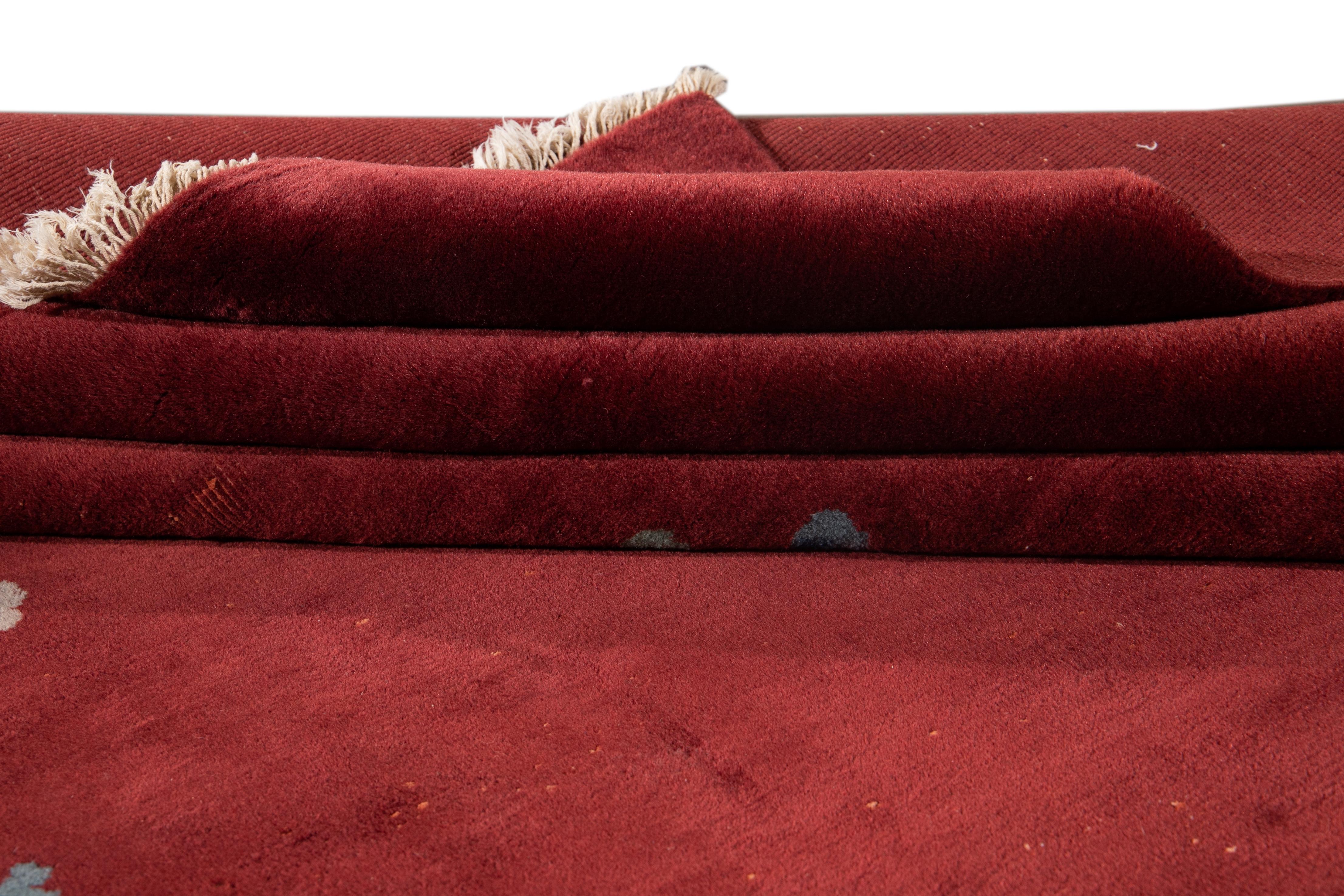 Antike Art Deco Chinesisch Wolle Teppich 8 Ft 9 In X 14 Ft. im Angebot 2