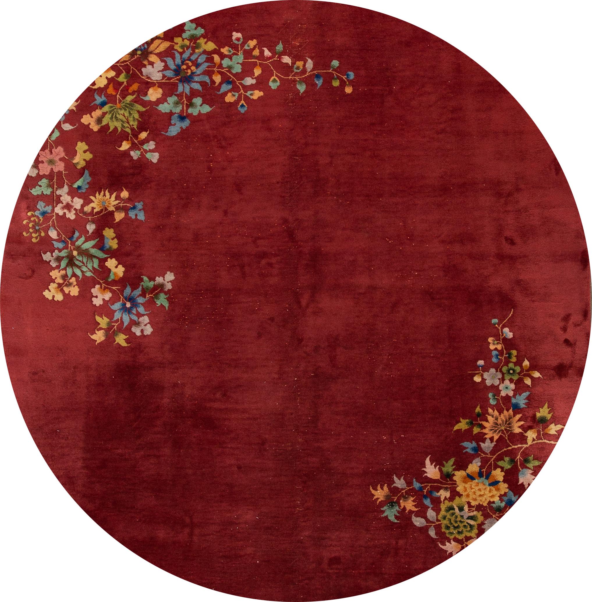 Antike Art Deco Chinesisch Wolle Teppich 8 Ft 9 In X 14 Ft. im Zustand „Hervorragend“ im Angebot in Norwalk, CT