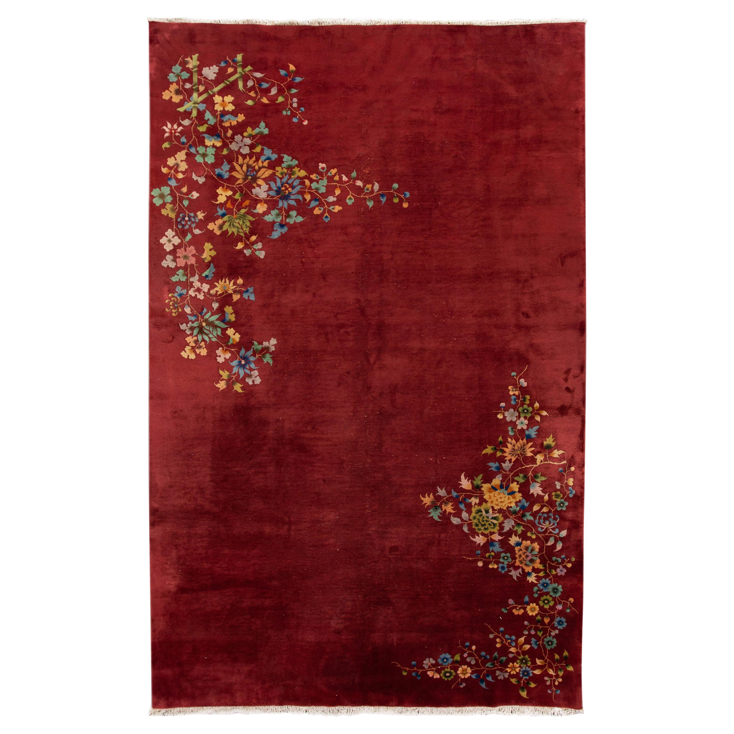 Antike Art Deco Chinesisch Wolle Teppich 8 Ft 9 In X 14 Ft. im Angebot