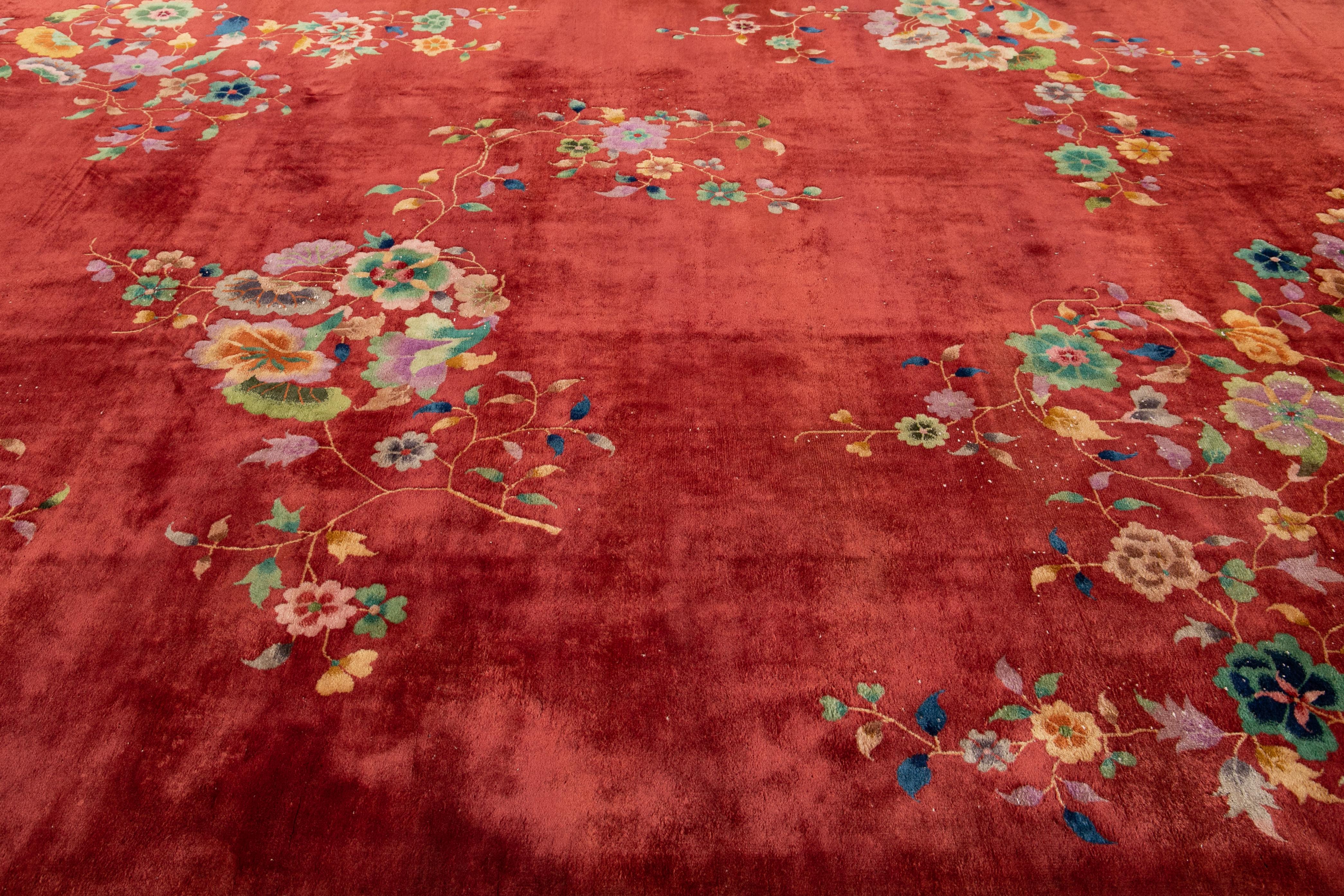 red art deco rug