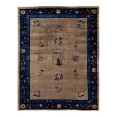 Antike Art Deco Chinese Wool Rug 9 Ft 1 In X 11 Ft 7 In.