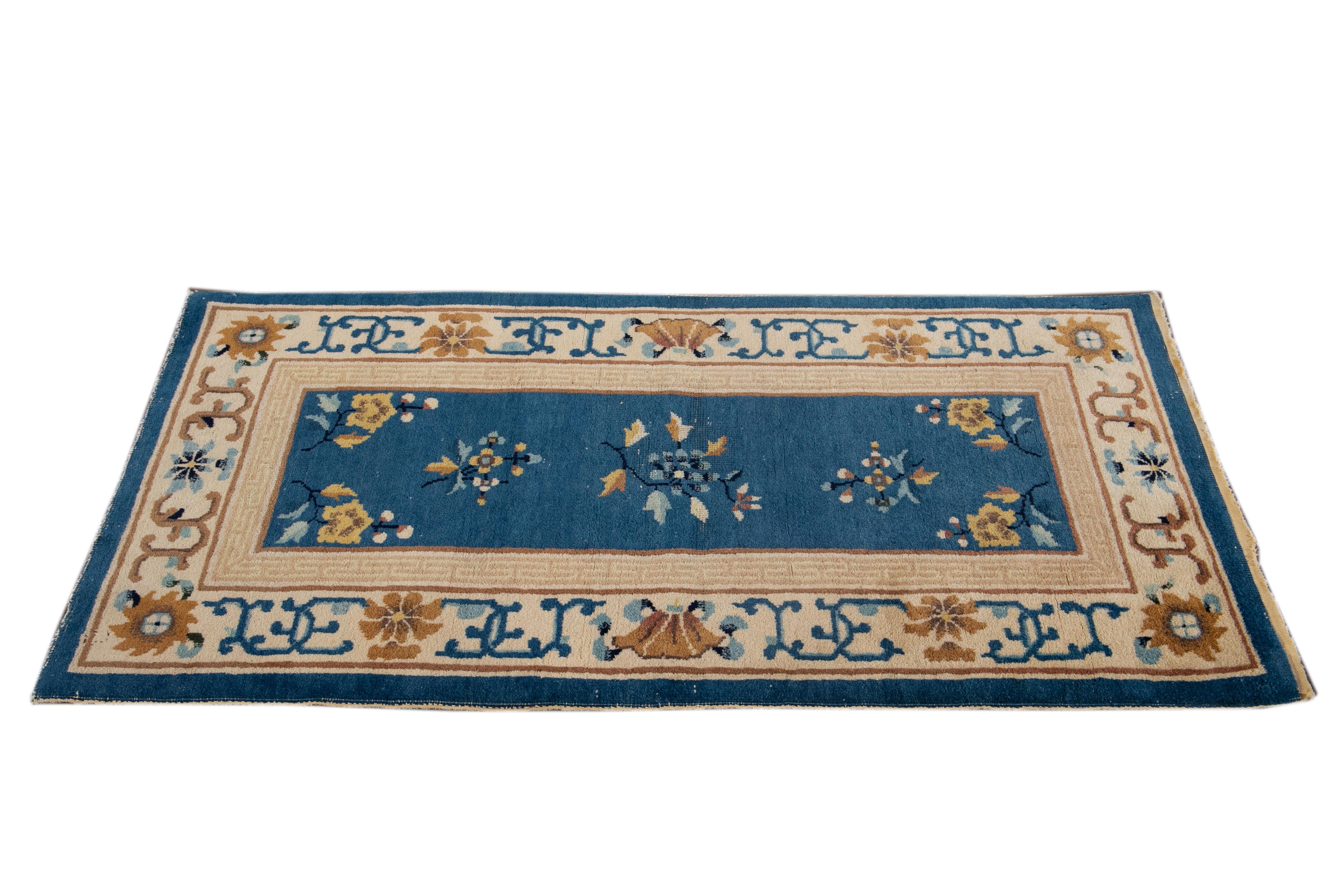 Early 20th Century Antique Art Deco Chinese Wool Runner For Sale 3