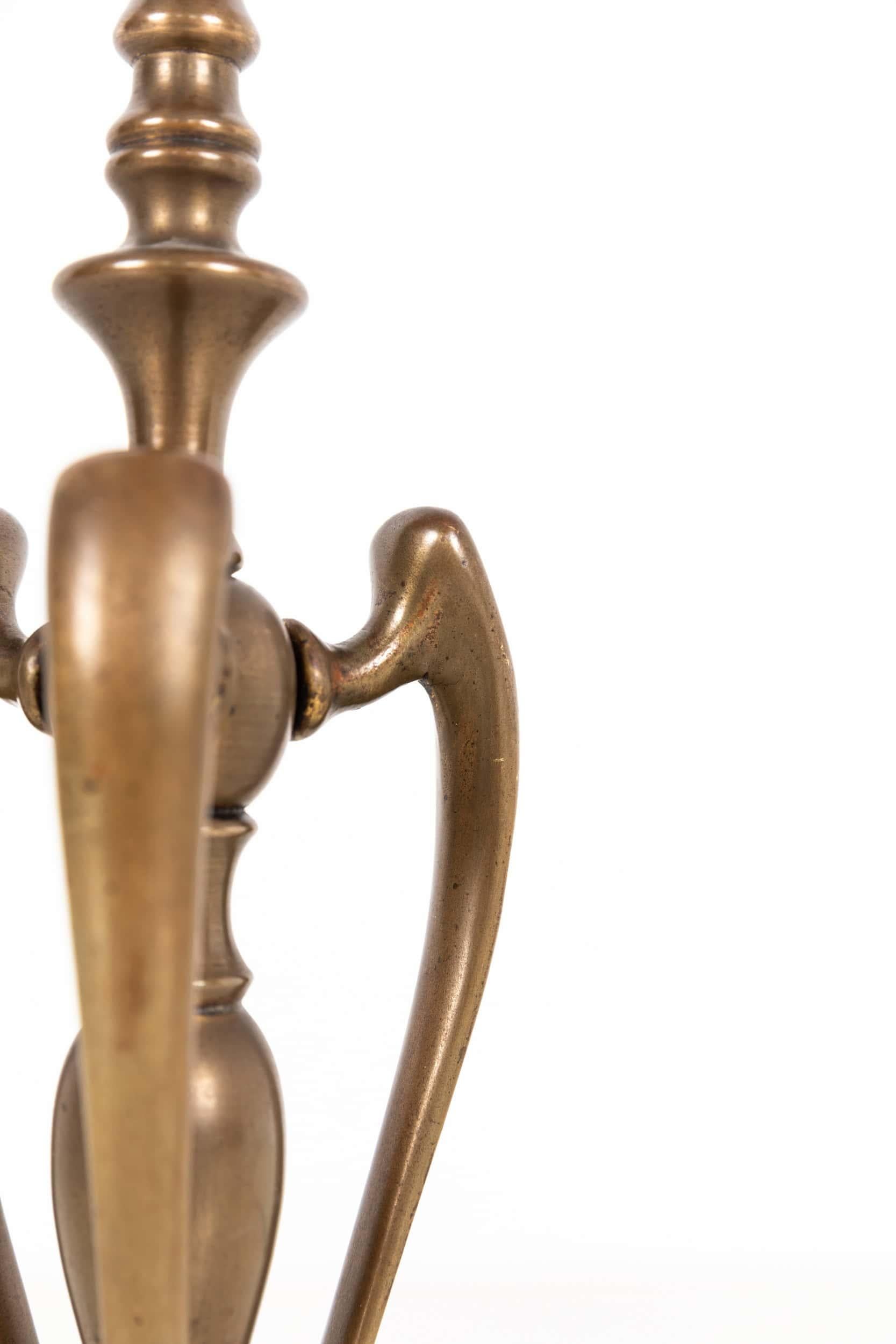 Lámpara antigua de sobremesa de latón dorado Arts & Crafts de principios del siglo XX, c.1910 Inglés en venta