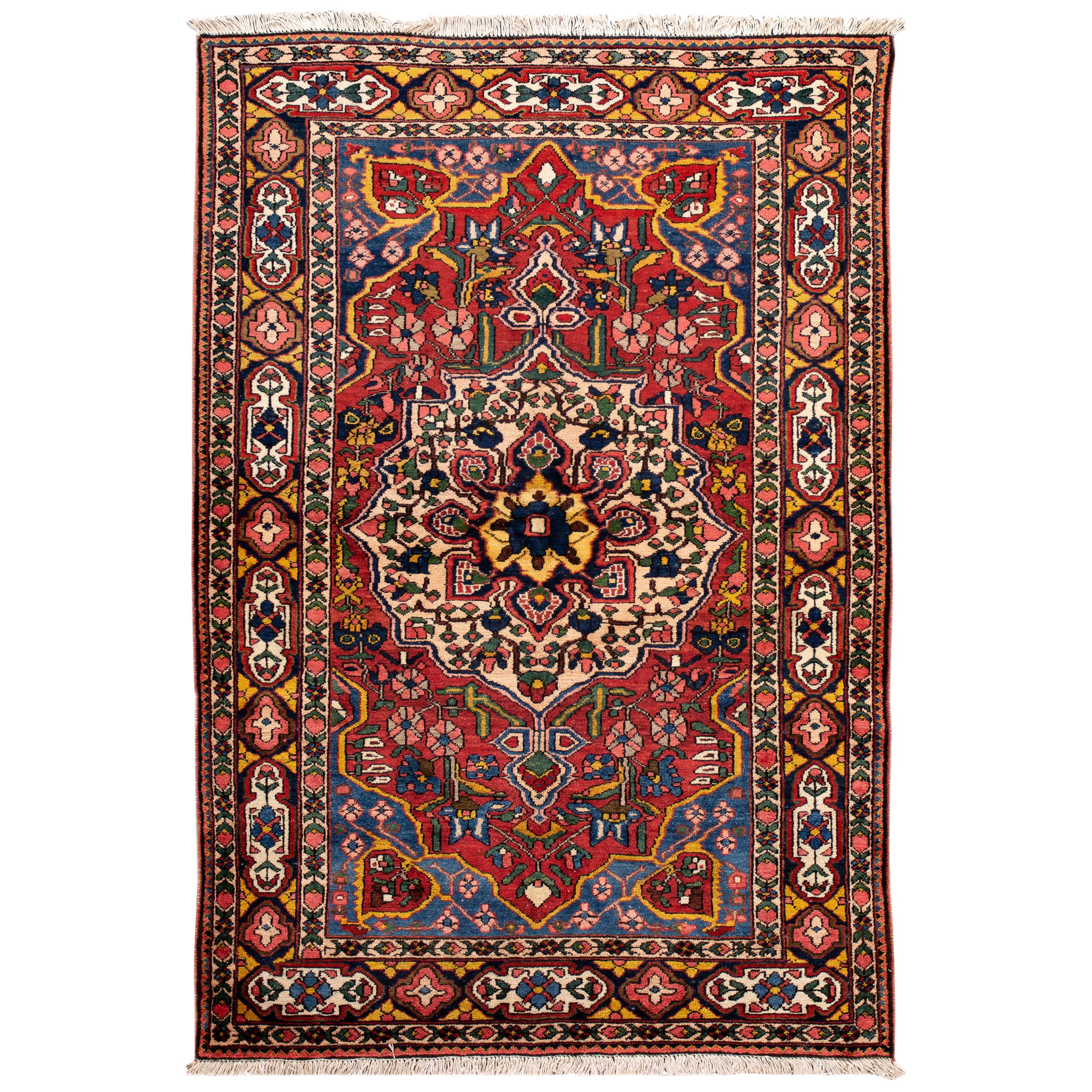 Tapis de laine Bakhtiari ancien du début du 20e siècle