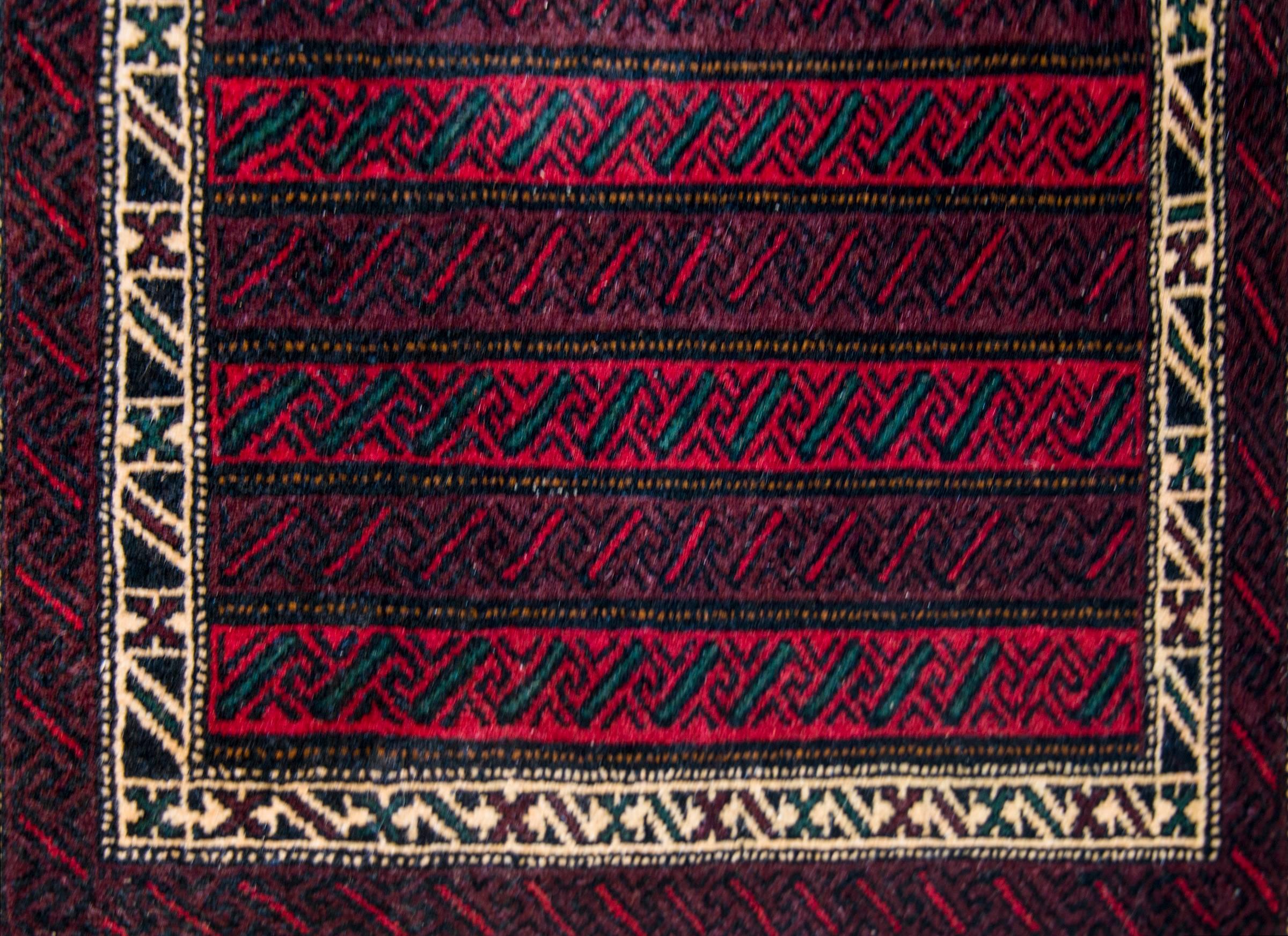 Vegetable Dyed Early 20th Century Antique Baluch Rug